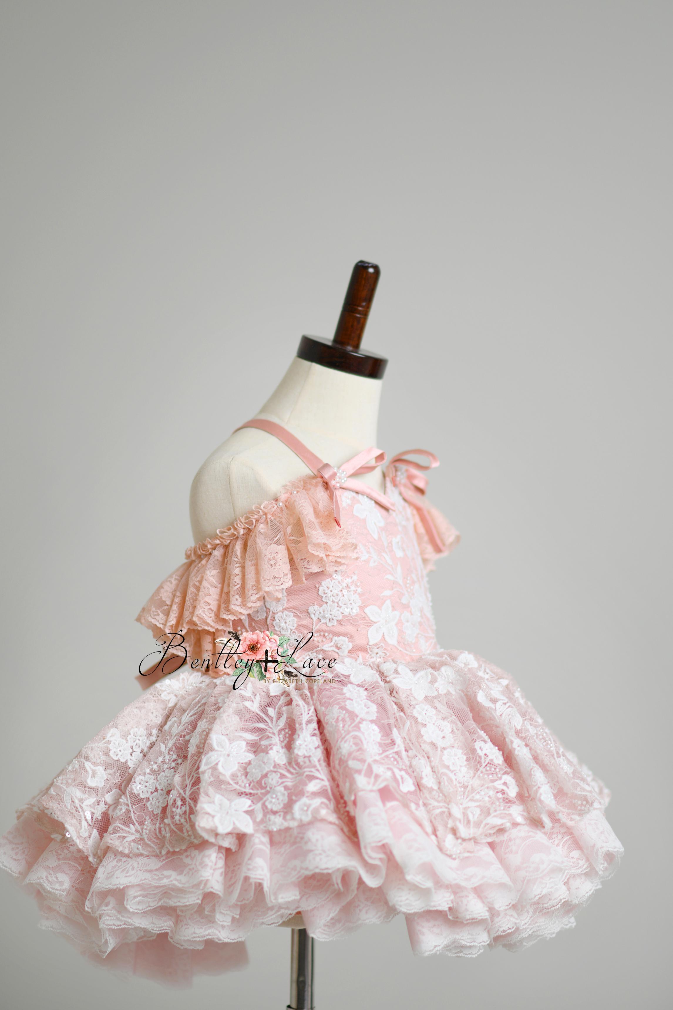 "Dentelle Rose" - Petal length dress+ Knee length Bloomer shorts ( 2 Year - Petite 4)