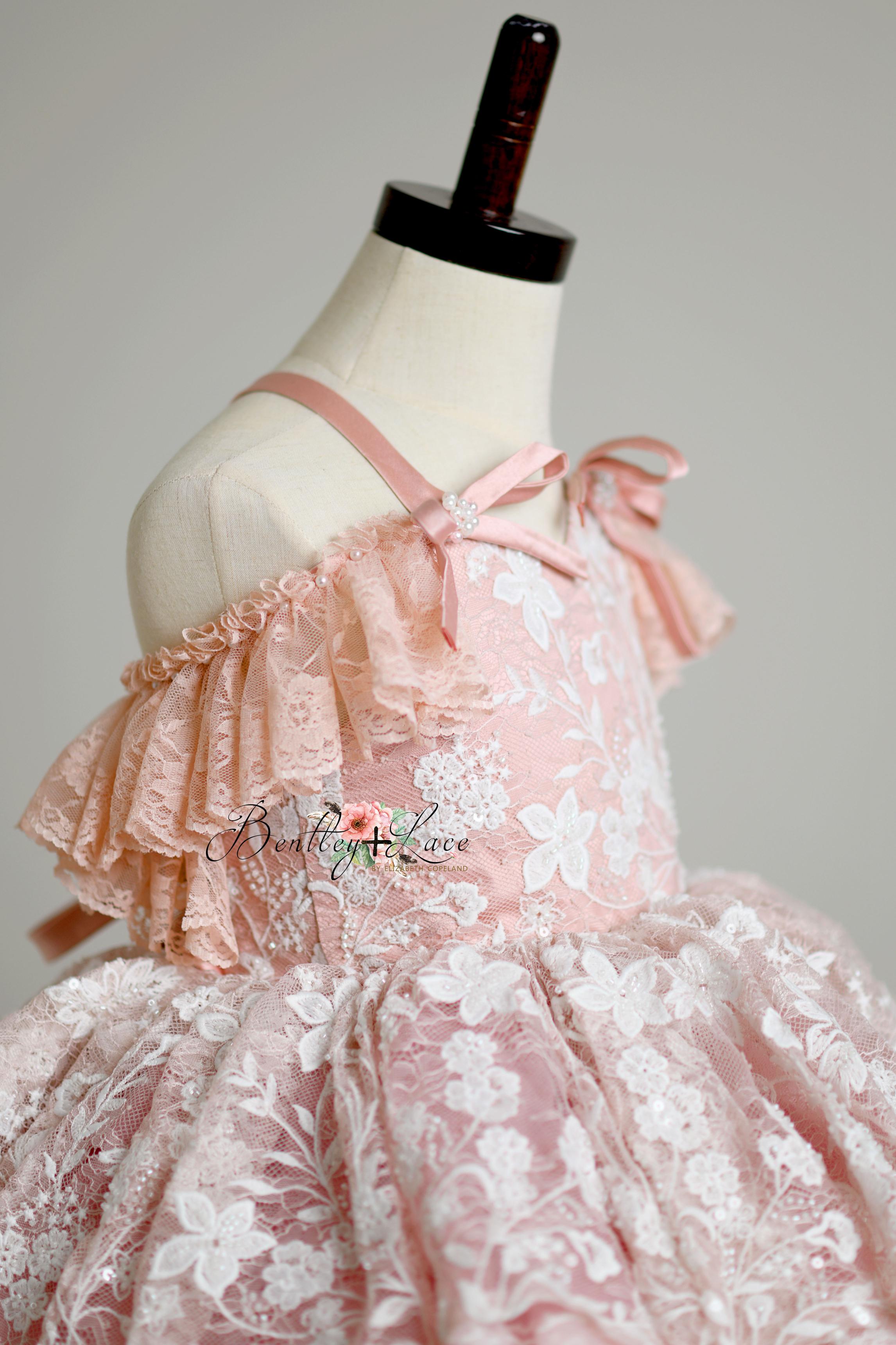 "Dentelle Rose" - Petal length dress+ Knee length Bloomer shorts ( 2 Year - Petite 4)
