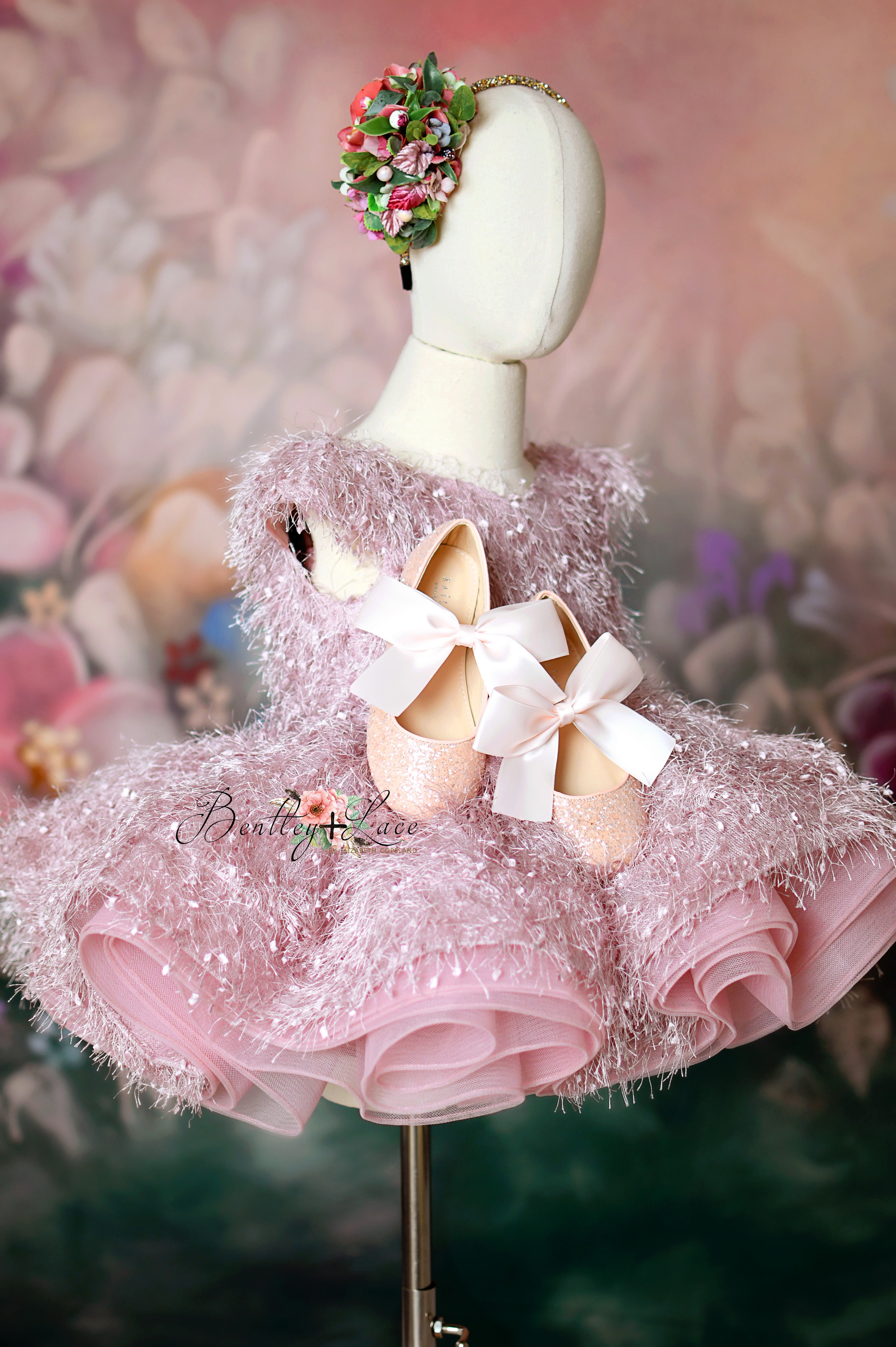 "Soft yet striking fabric in the Poppy Dress, perfect for photography sessions."