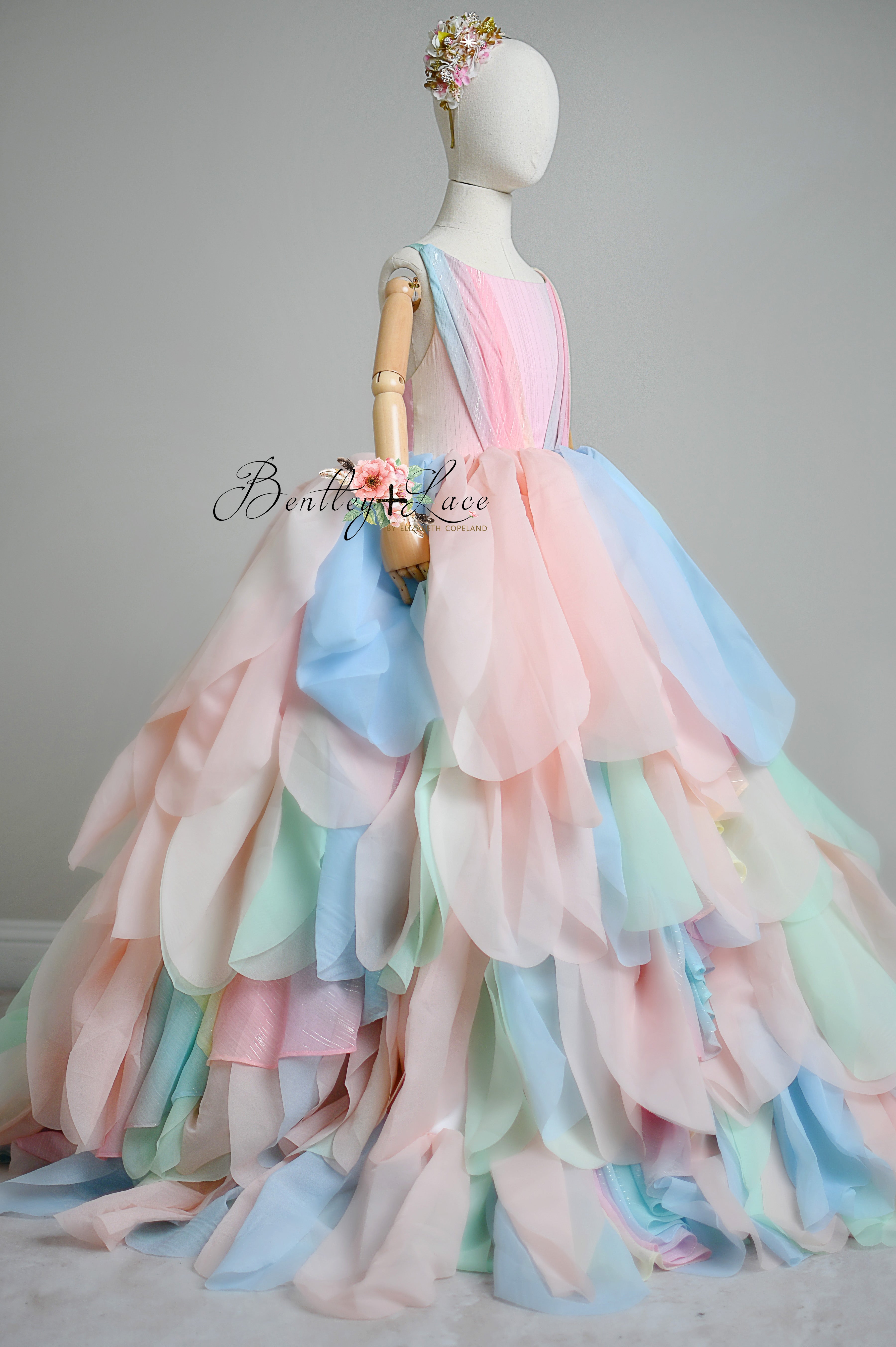 Limited Edition Couture Gown "Petal Whispers" Pastel | Floor-Length Dress | Editorial Couture for Special Occasions