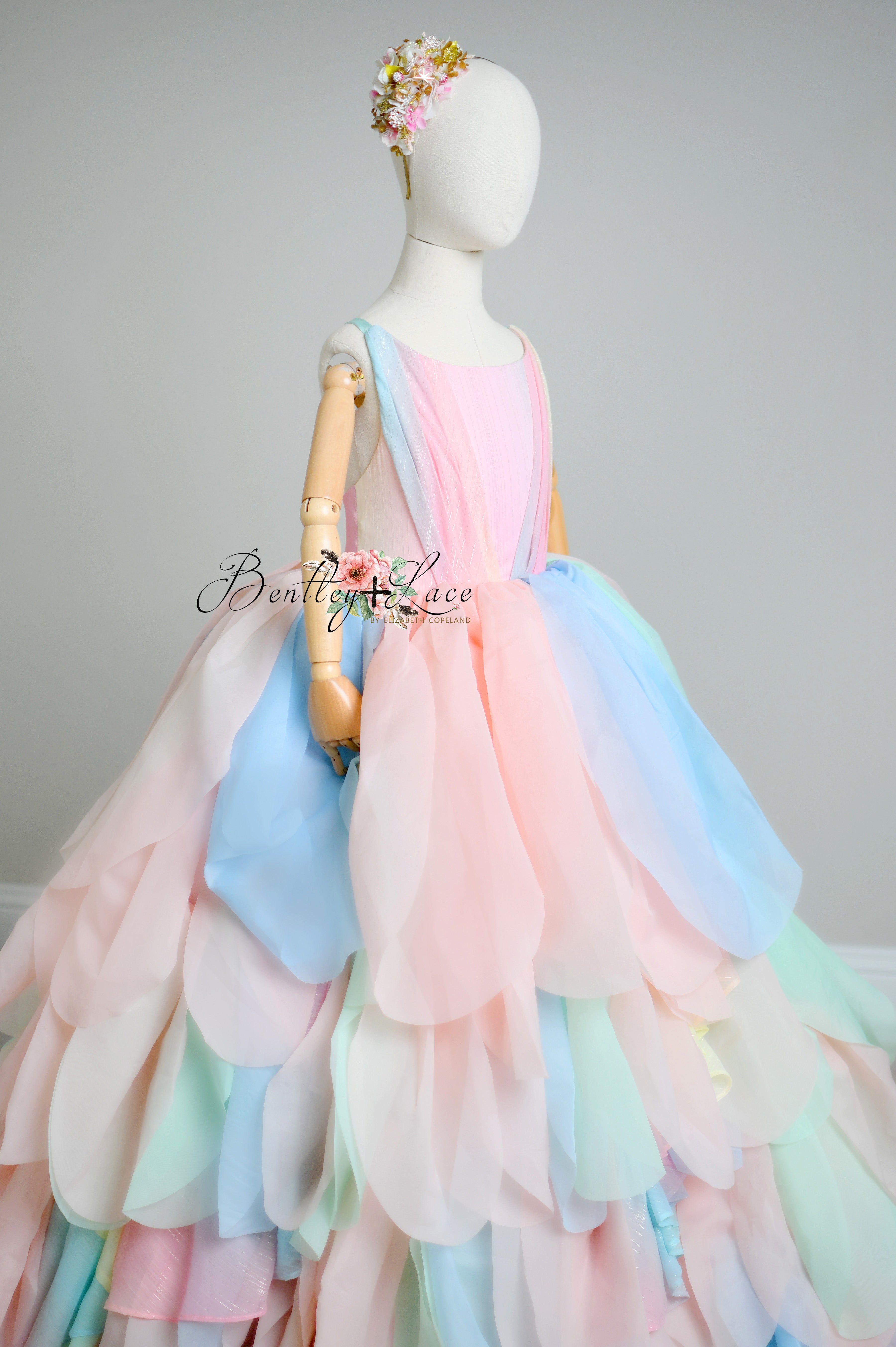 Limited Edition Couture Gown "Petal Whispers" Pastel | Floor-Length Dress | Editorial Couture for Special Occasions
