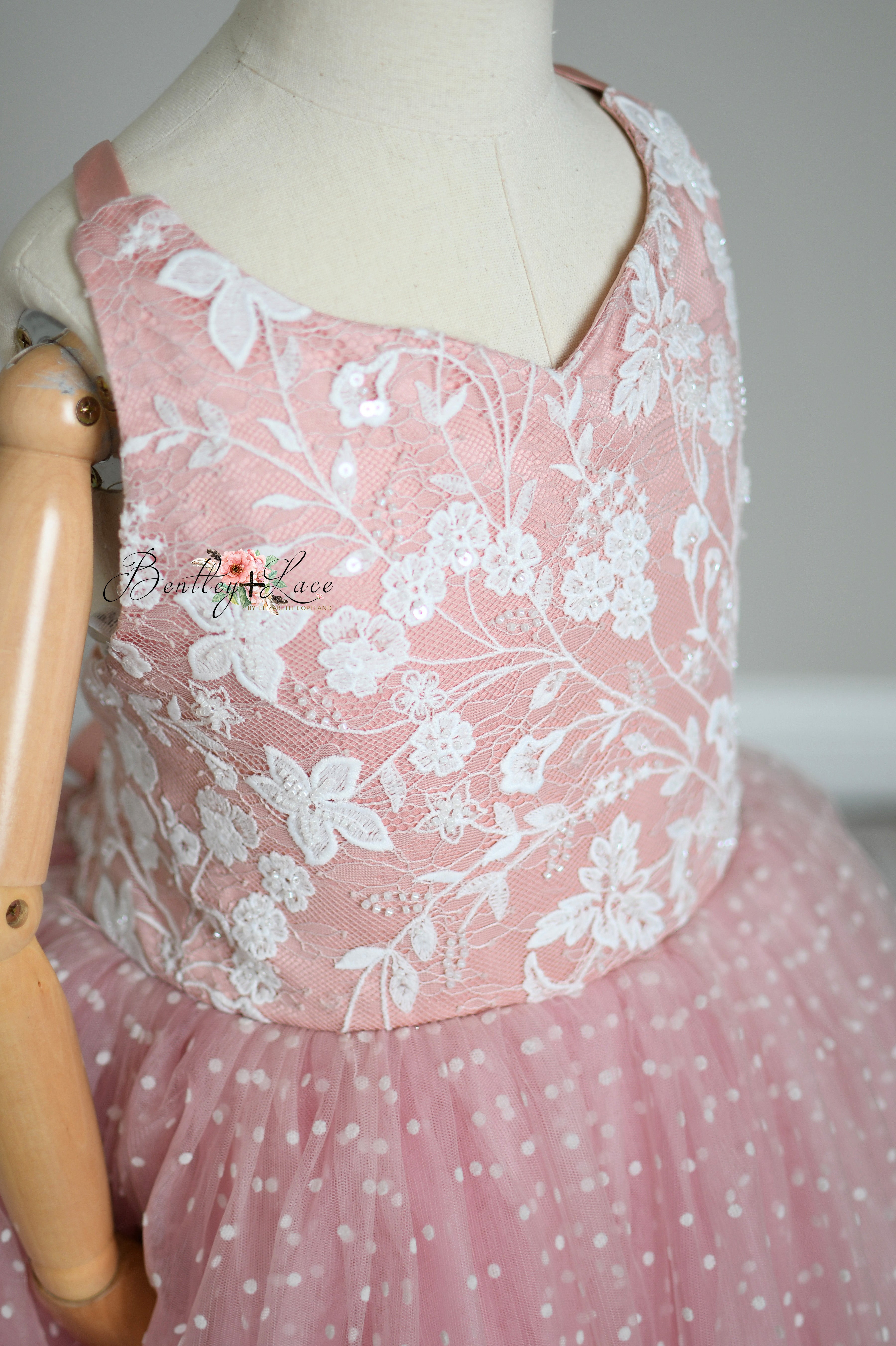 "Dentelle Rose" Floor-Length Dress | Editorial Couture Gown for Special Occasions
