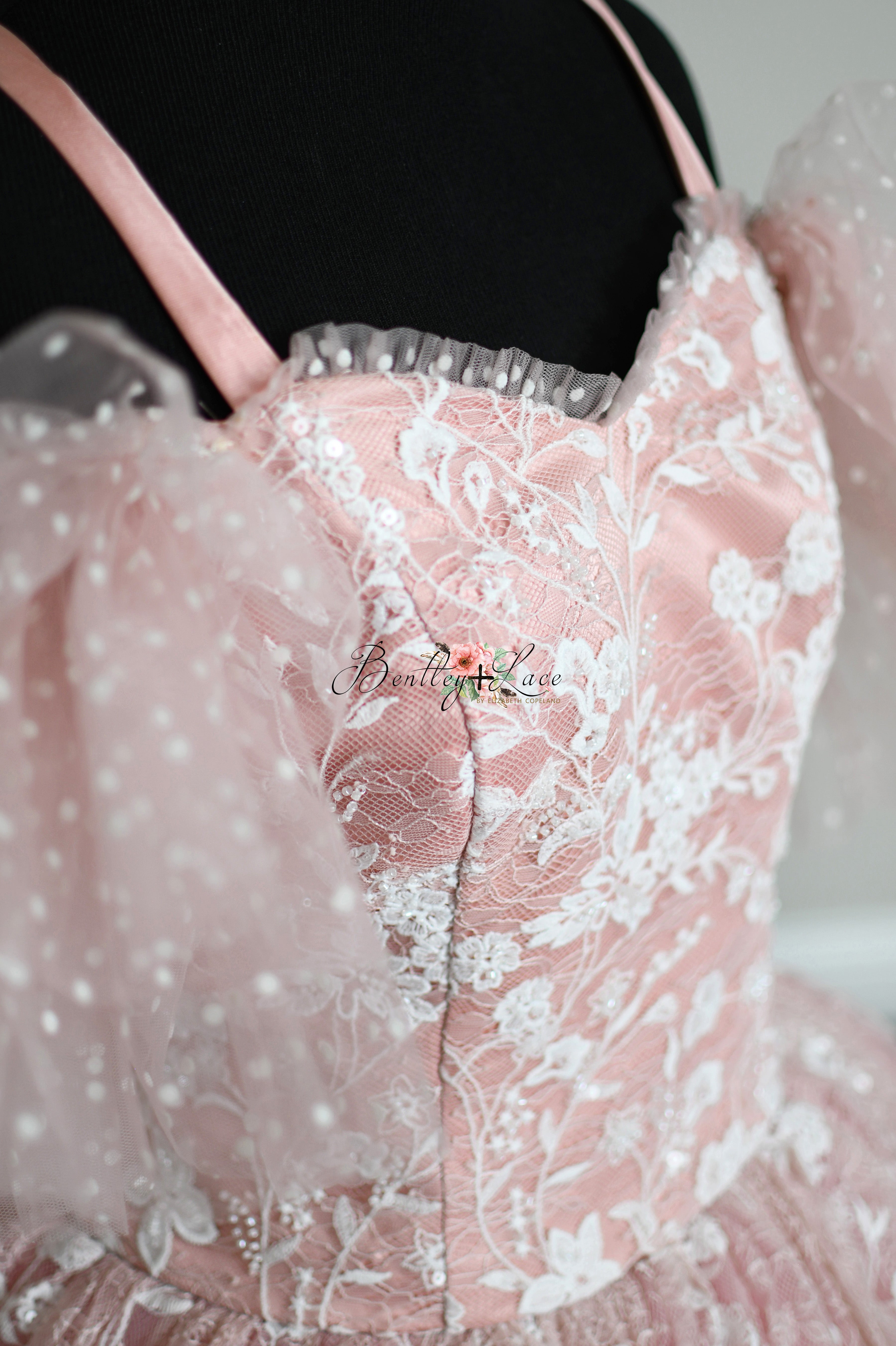 "Dentelle Rose" Floor-Length Dress | Editorial Couture Gown for Special Occasions
