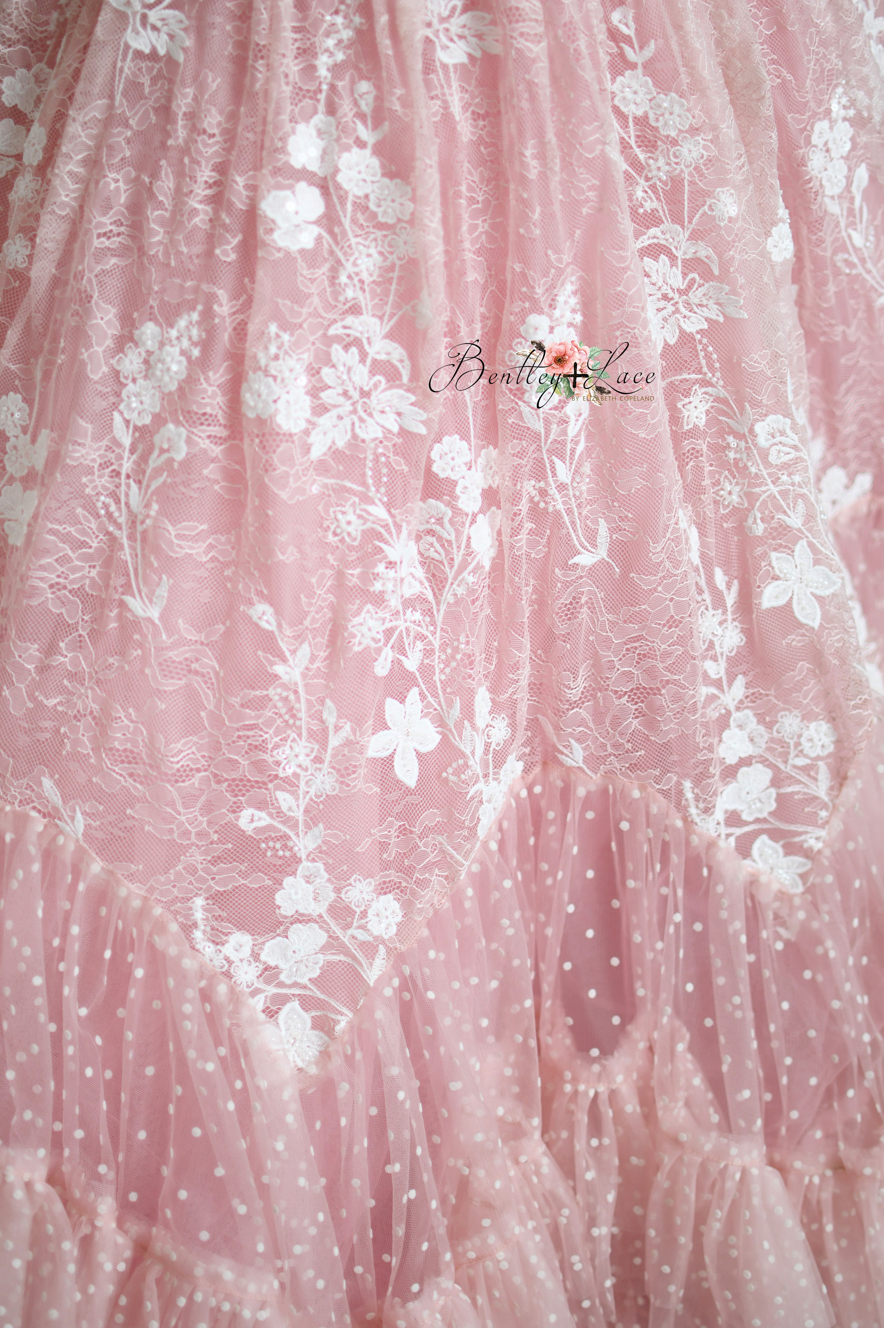 "Dentelle Rose" Floor-Length Dress | Editorial Couture Gown for Special Occasions