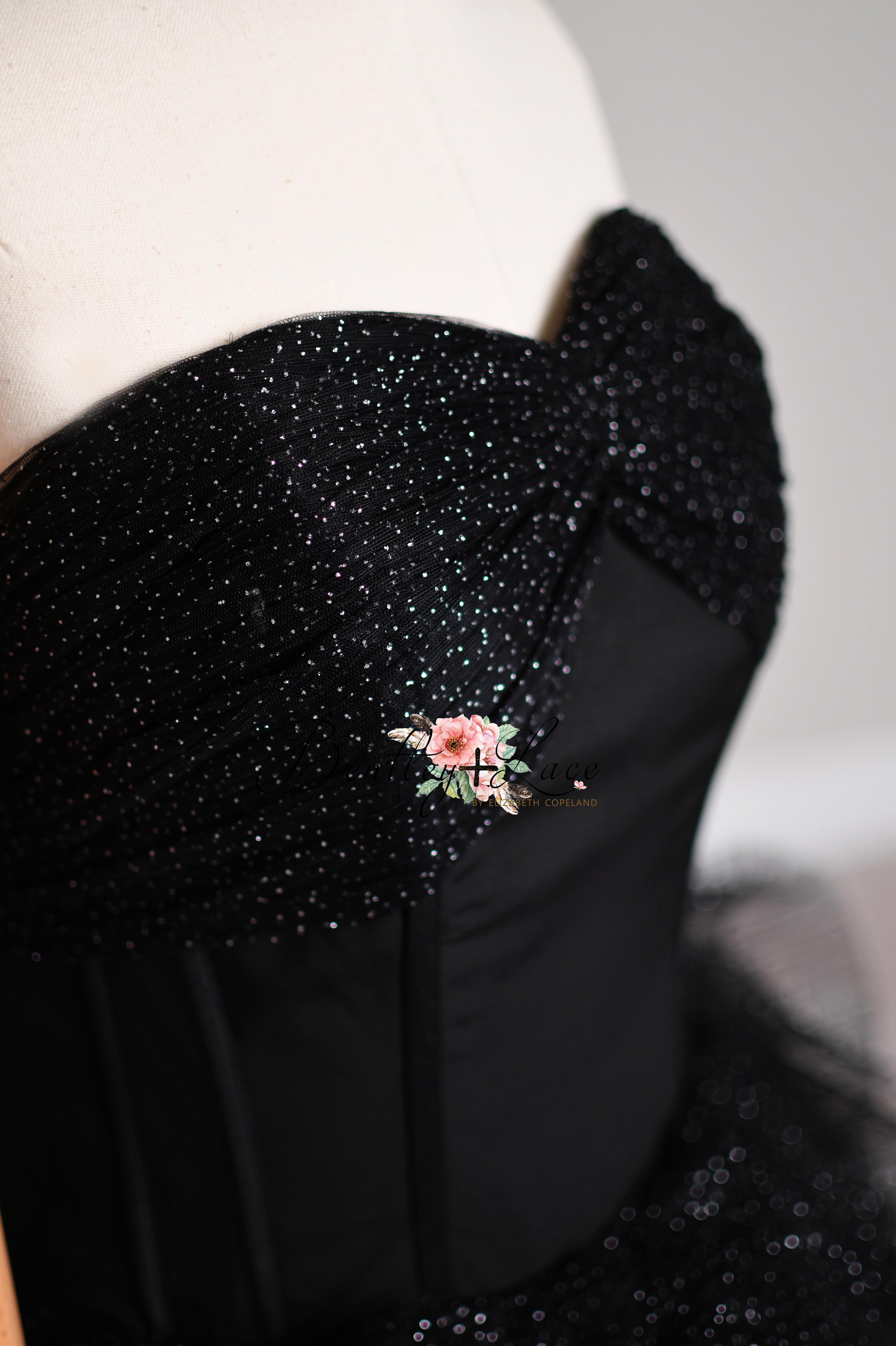 "Teen to Adult Black Sequin Floor-Length Dress""Floor-Length Black Gown Ideal for Photography Sessions"