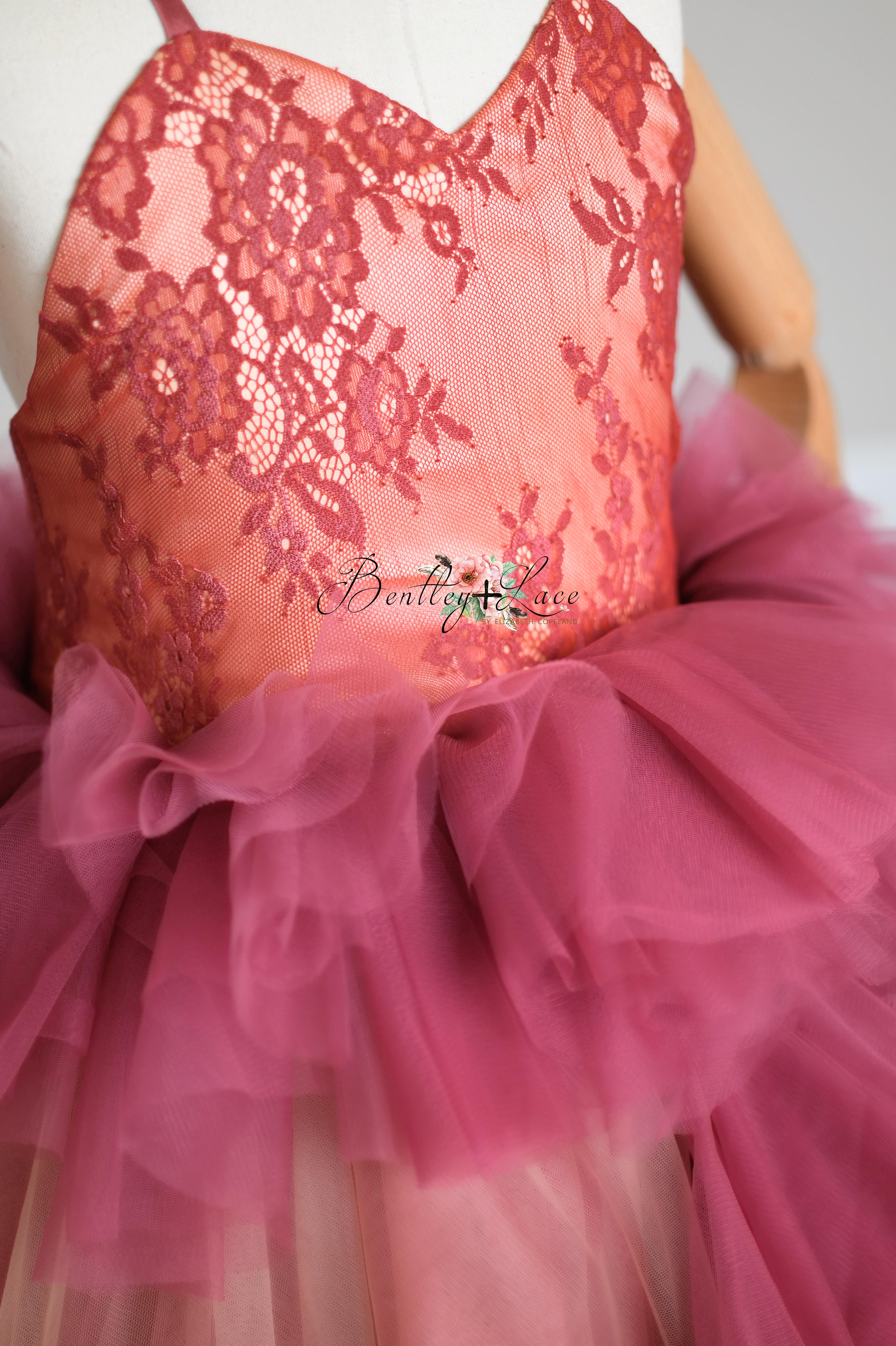 Blush Blossom - Floor Long Couture Rental Gown (6 year-Pettie 8 year)