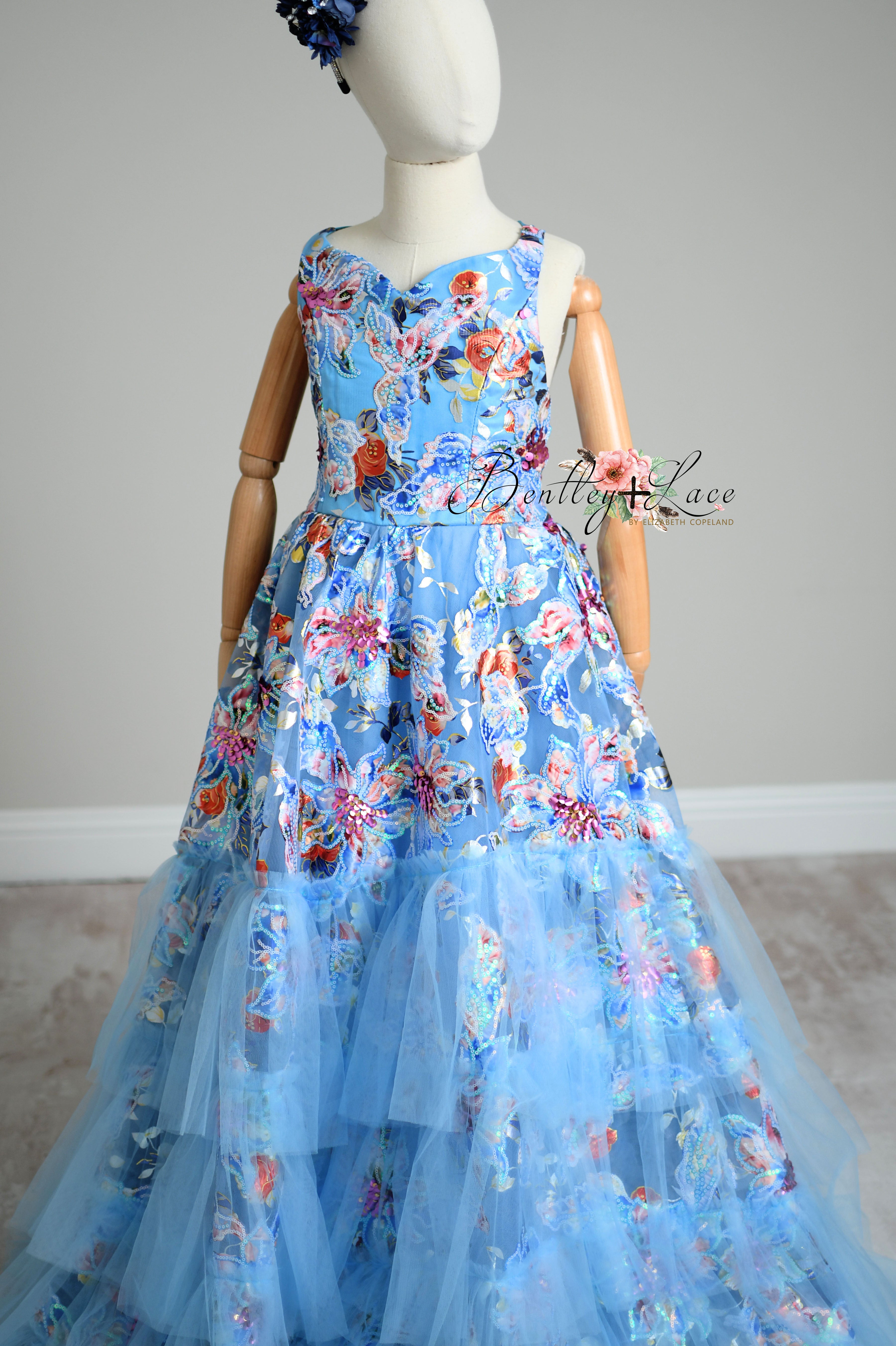 "Ocean Breeze"- Floor length gown (10 year- 11 year)