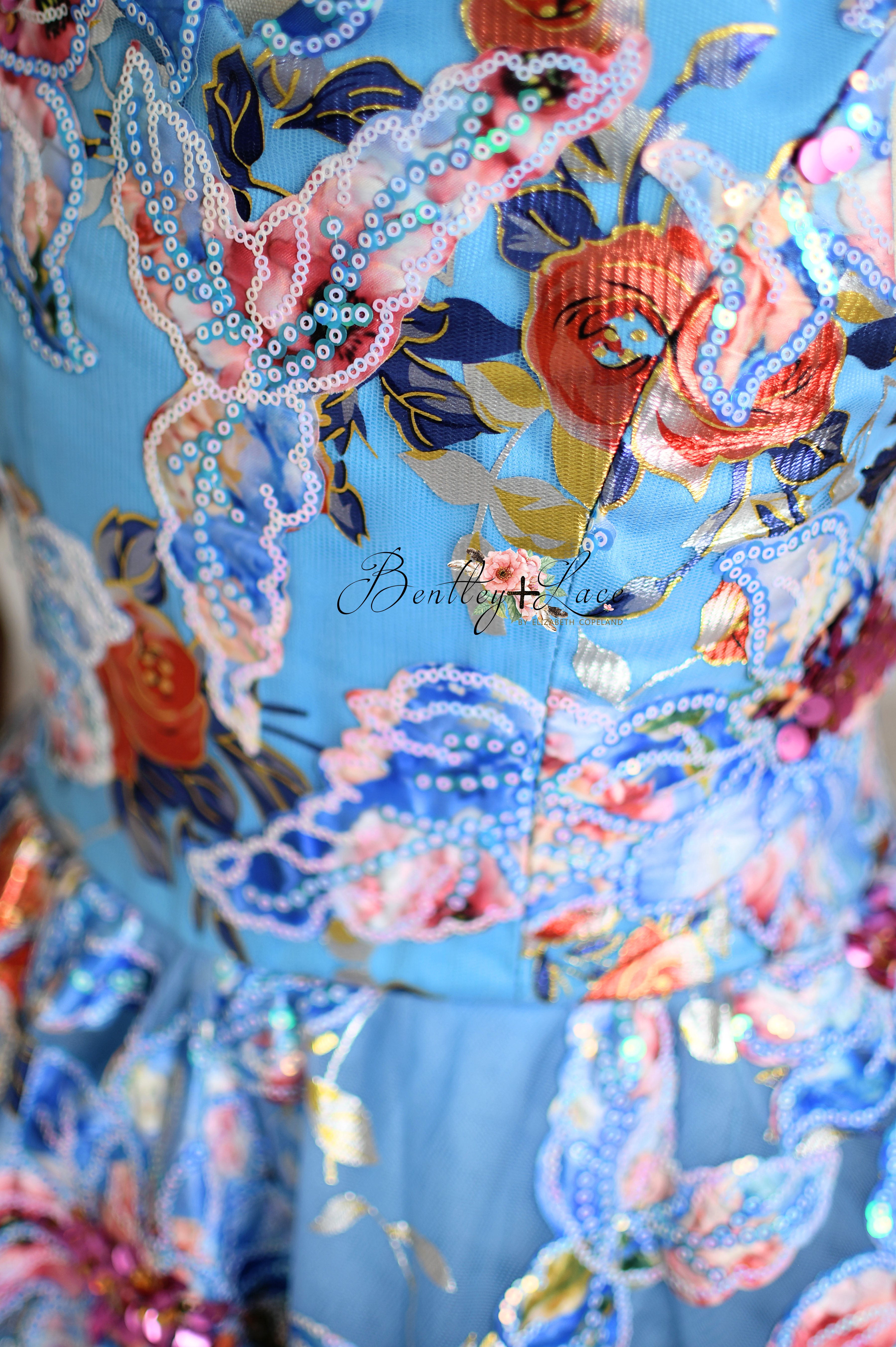 "Ocean Breeze"- Floor length gown (10 year- 11 year)