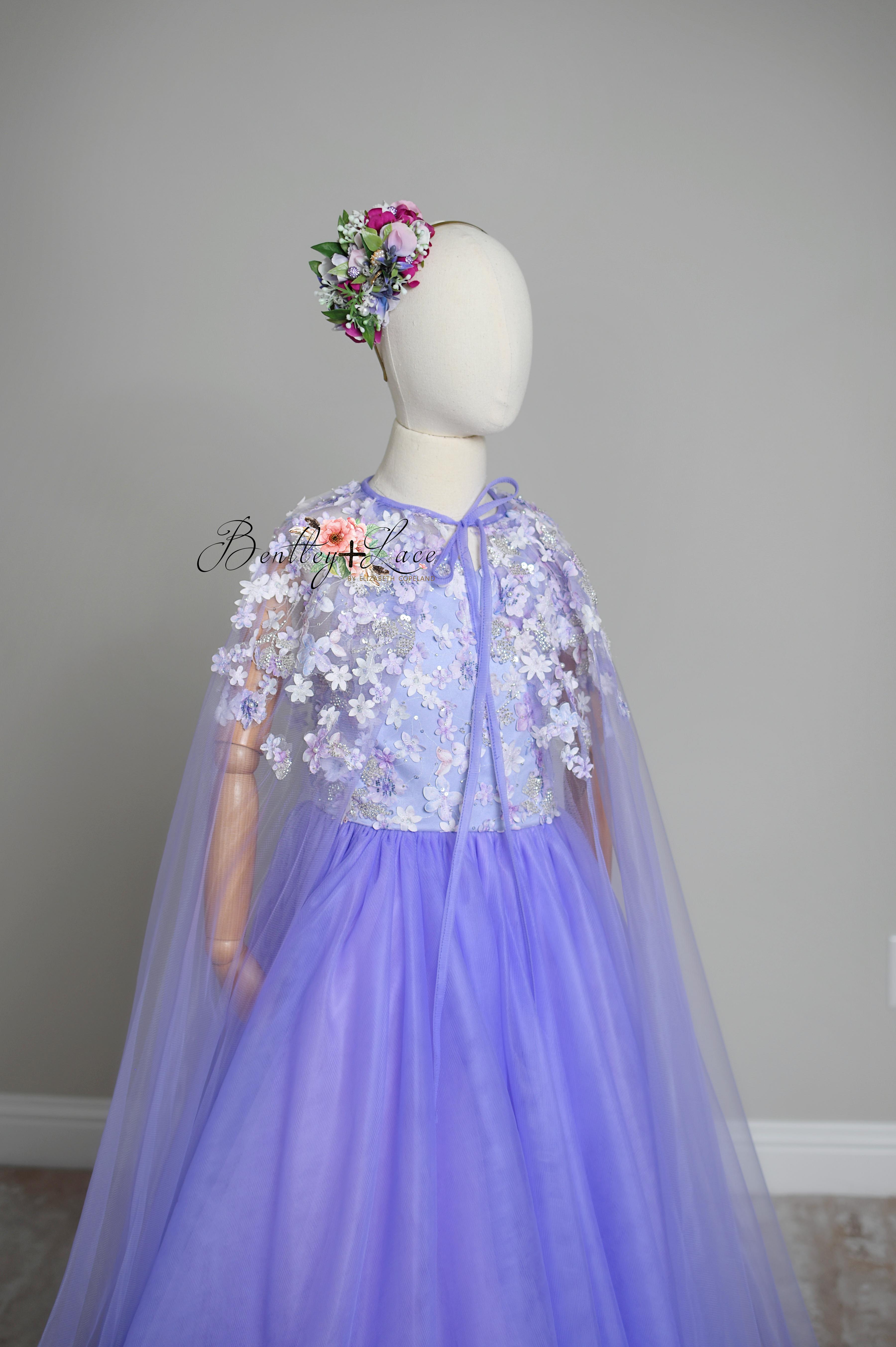 Fabric and Tulle Cape - Custom color / fabric options available