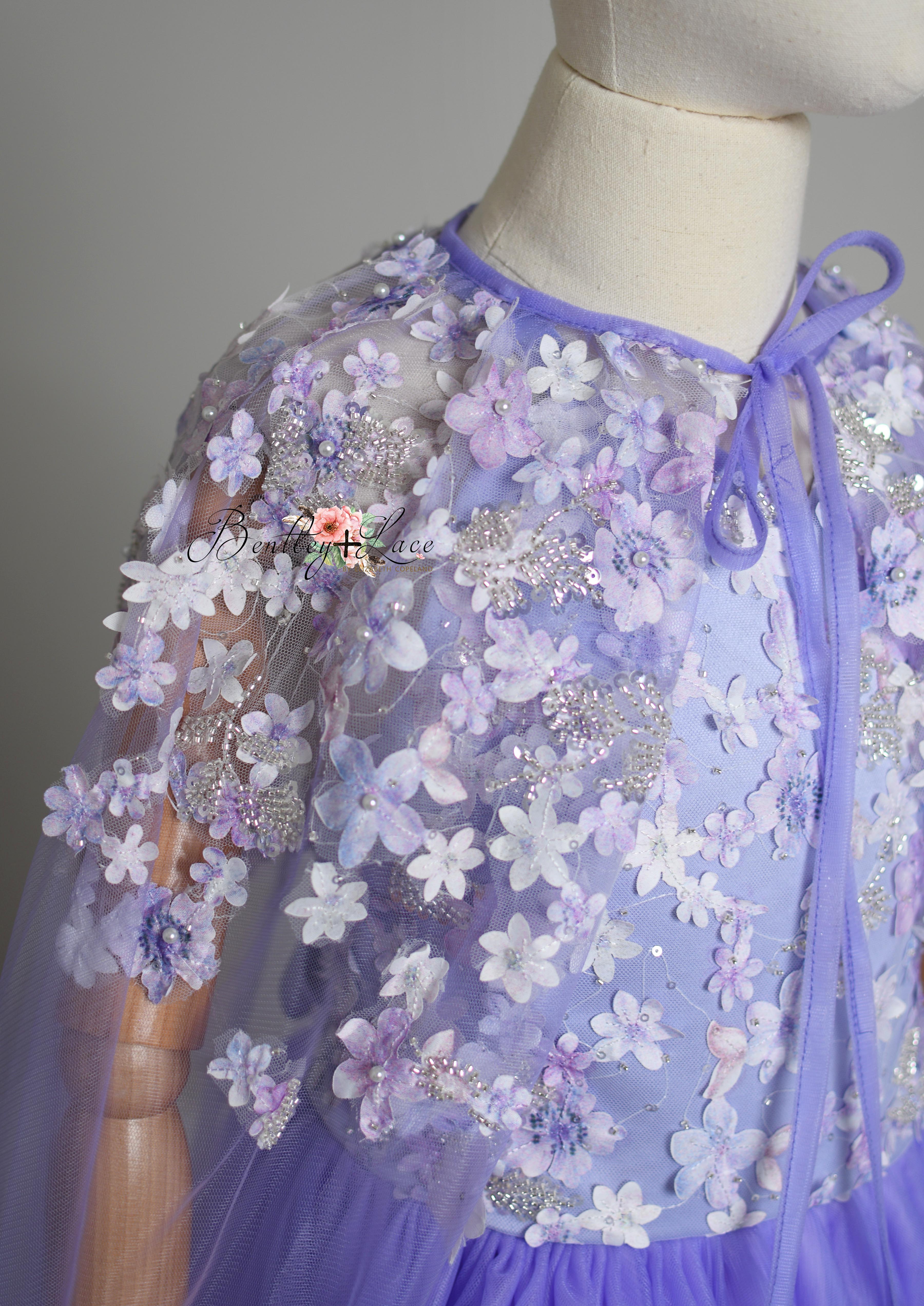 Fabric and Tulle Cape - Custom color / fabric options available