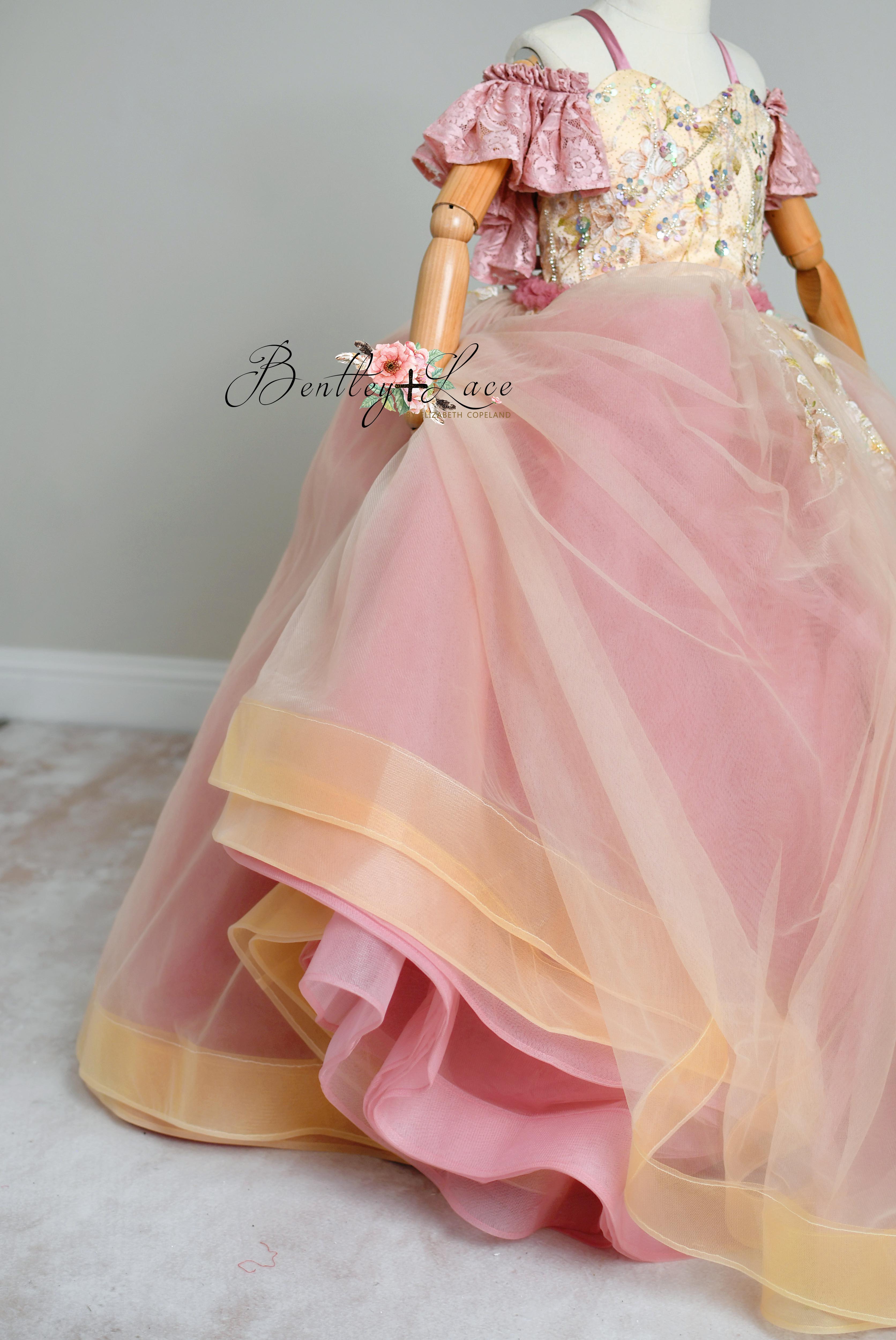 "Sunshine Serenade" Floor length Editorial Dress, Couture Gown, Special Occasion Dress