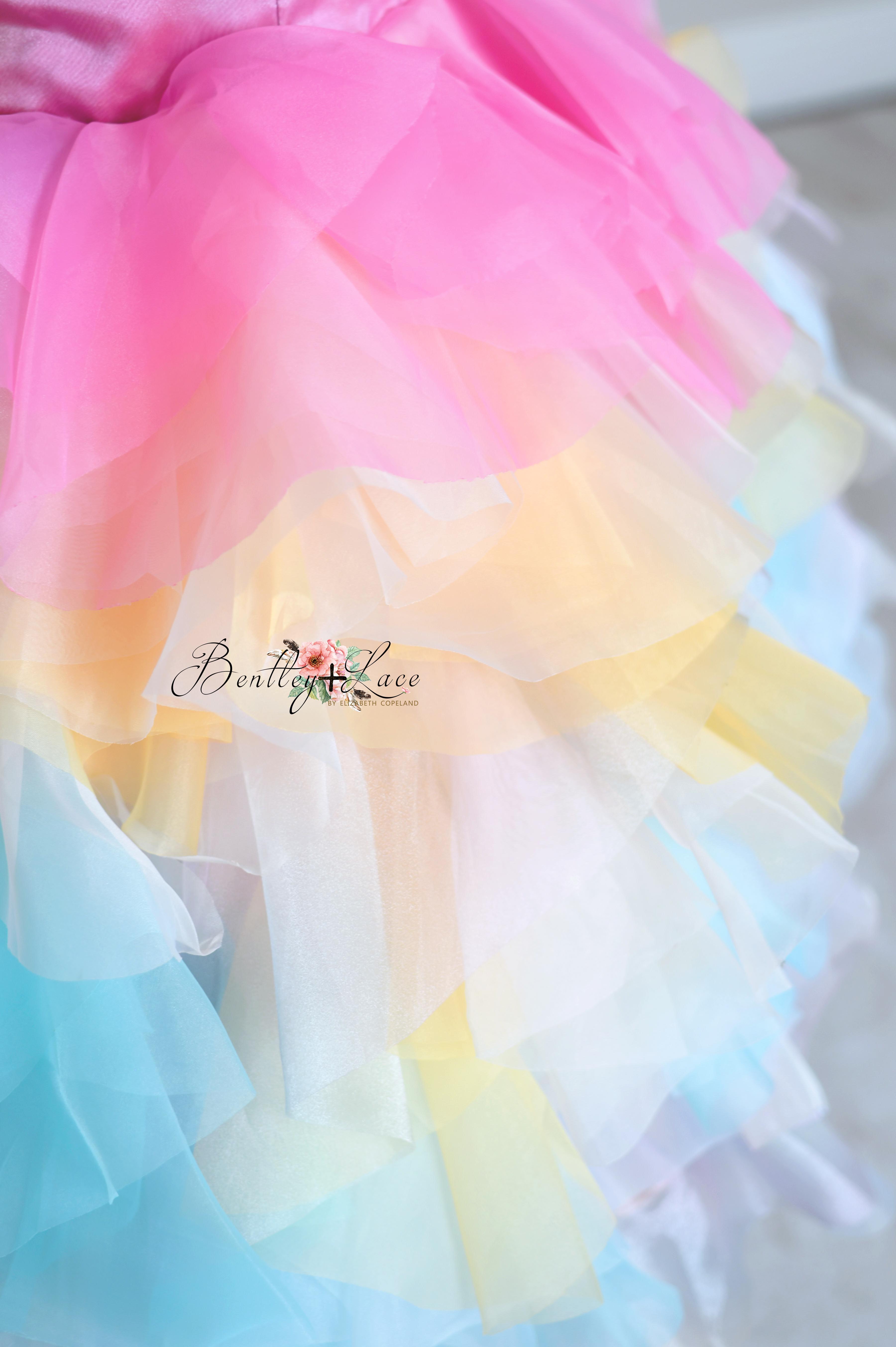 "Rainbow Pop"Editorial Dress, Couture Gown, Special Occasion Dress
