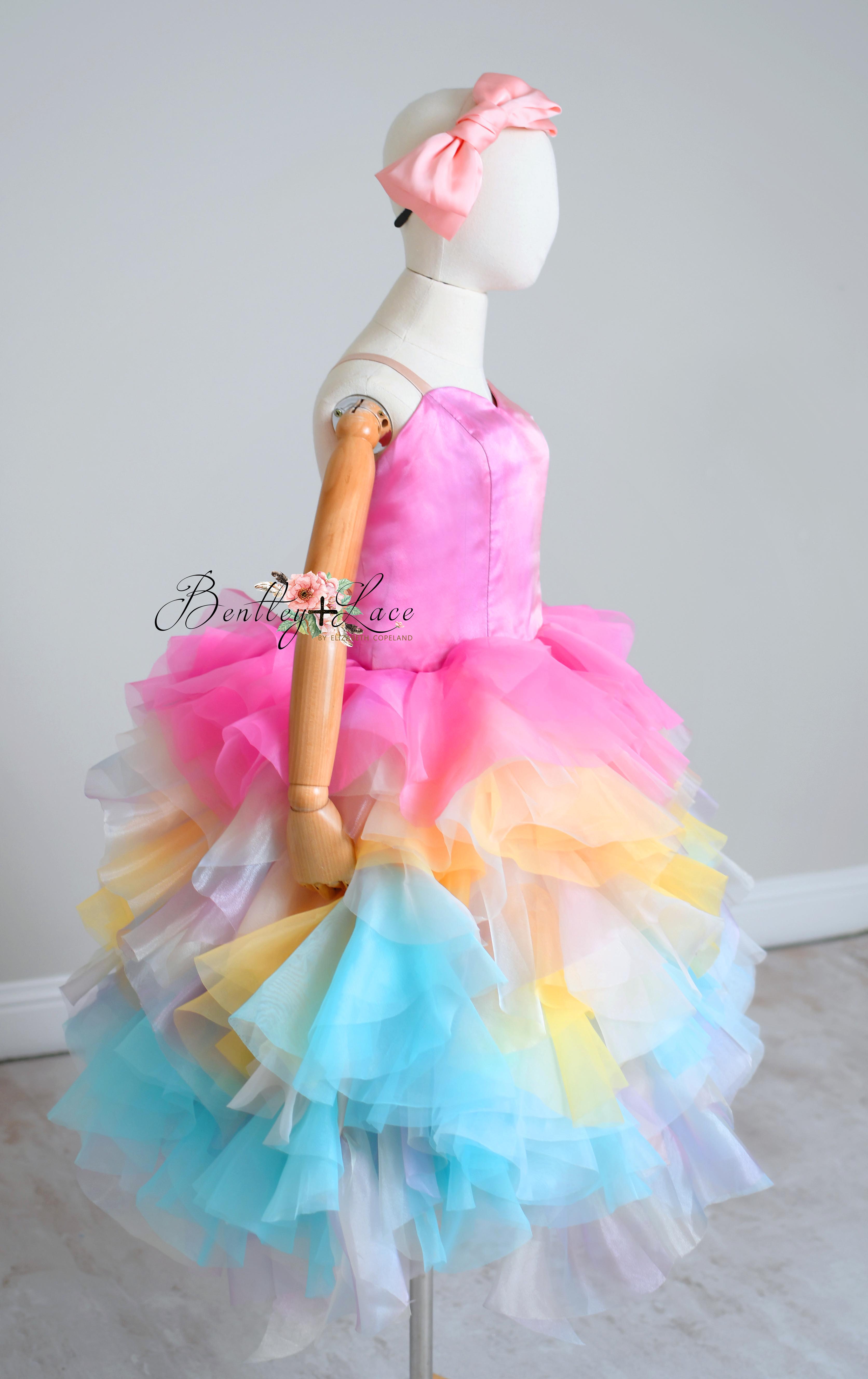 "Rainbow Pop"Editorial Dress, Couture Gown, Special Occasion Dress