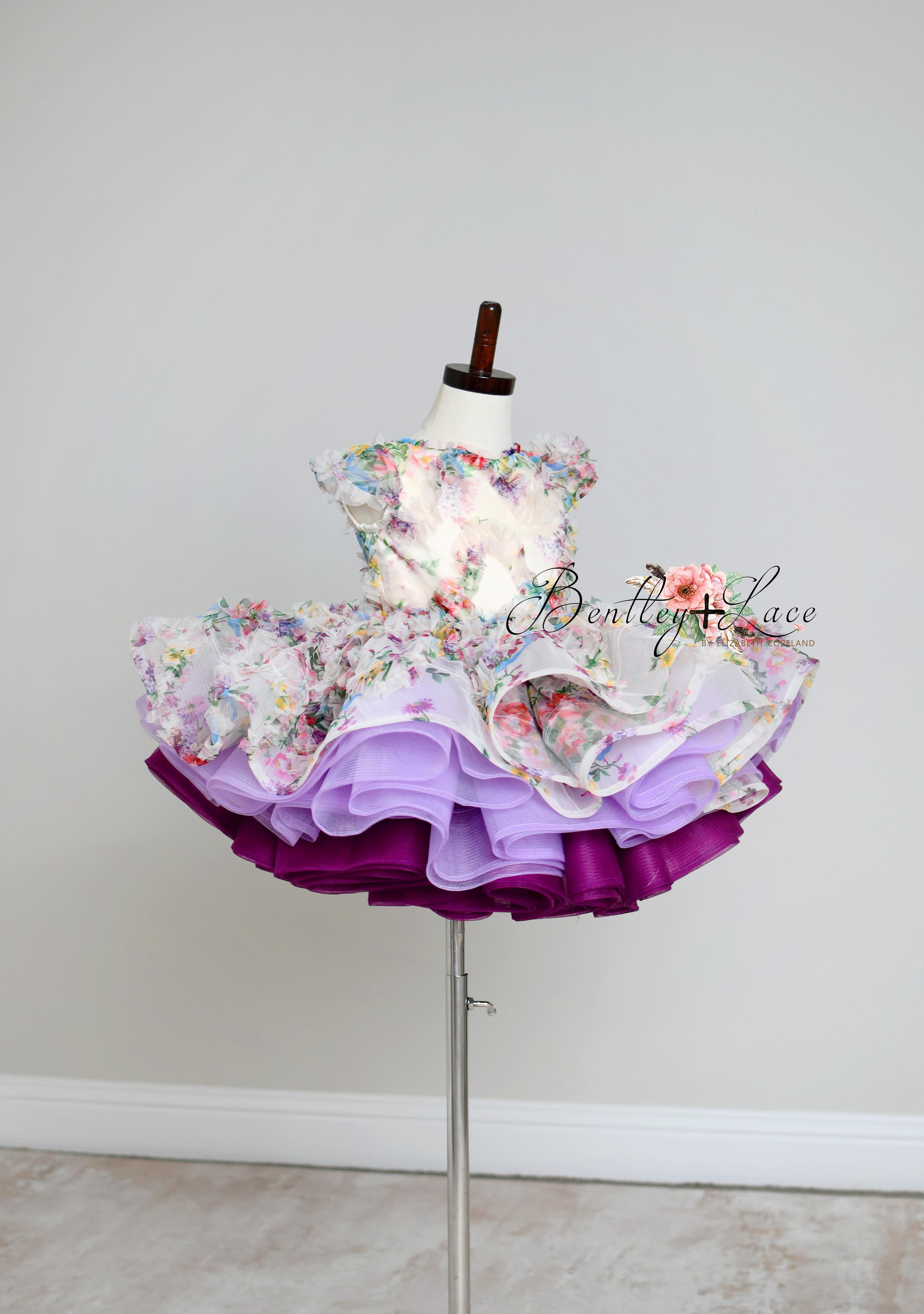 EXCLUSIVE LIMITED RELEASE GOWN - "MEADOW BLOOM" - Petal length dress ( 4 Year - 6 Year)