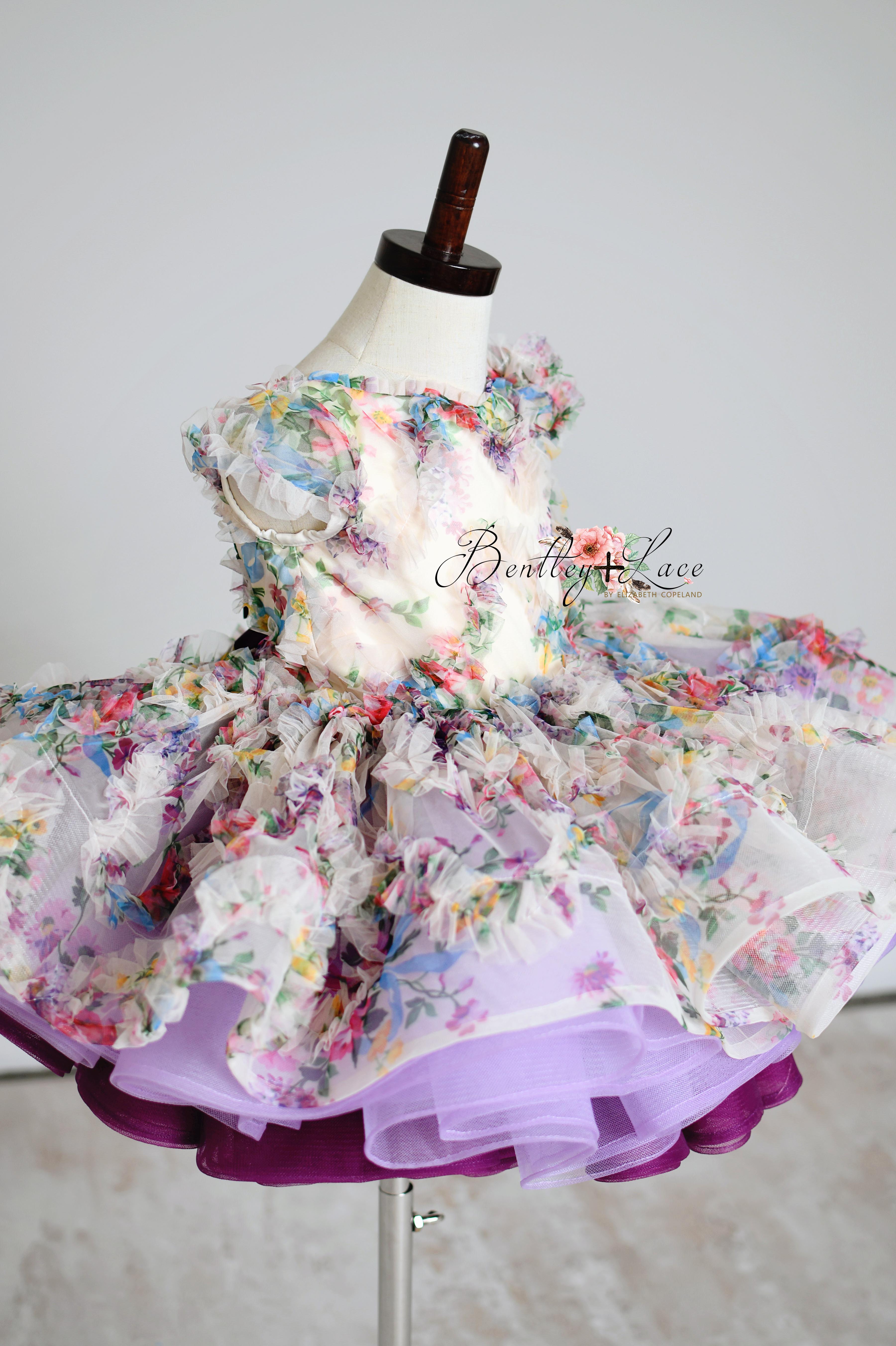 EXCLUSIVE LIMITED RELEASE GOWN - "MEADOW BLOOM" - Petal length dress ( 4 Year - 6 Year)