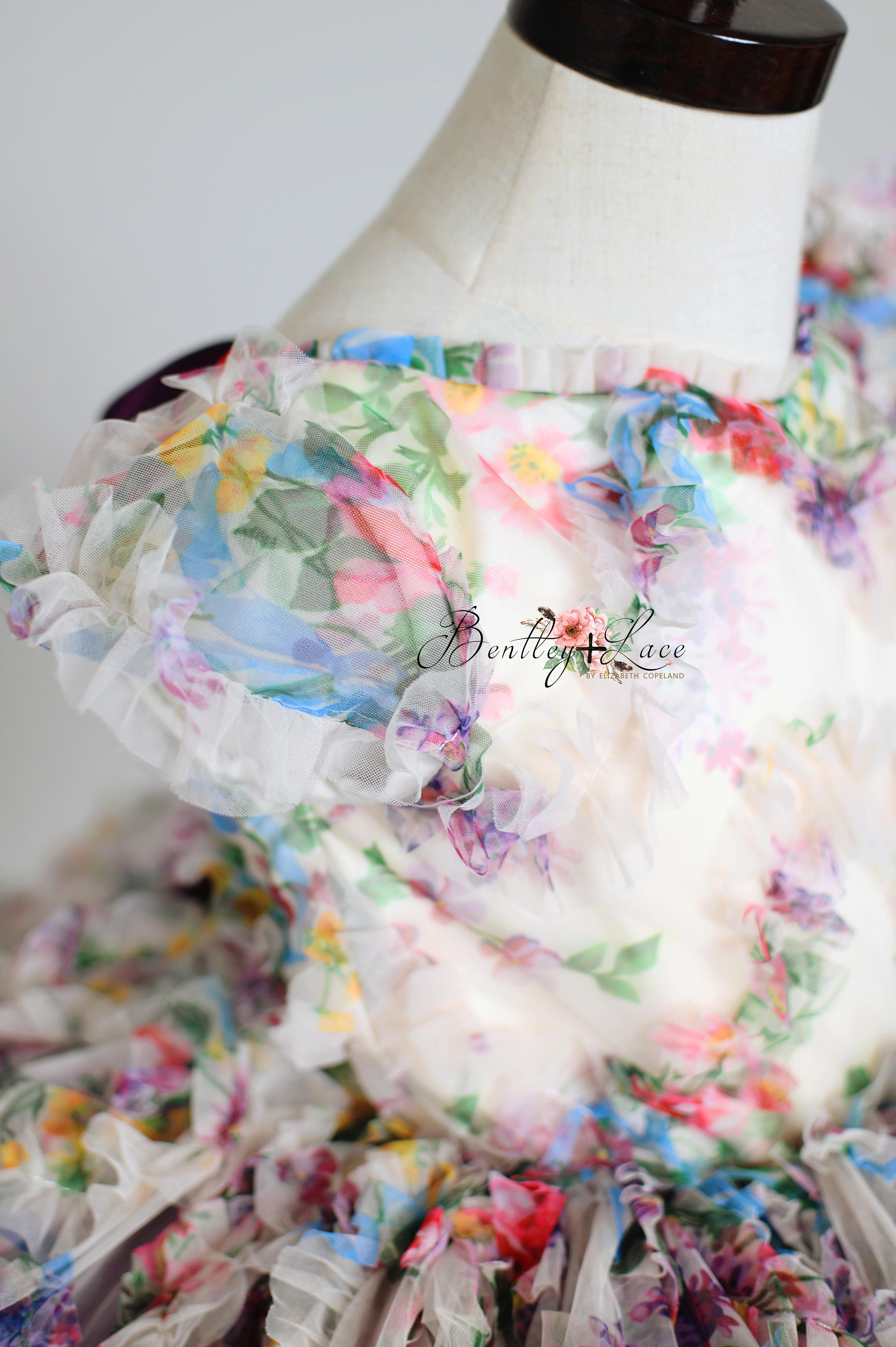 EXCLUSIVE LIMITED RELEASE GOWN - "MEADOW BLOOM" - Petal length dress ( 4 Year - 6 Year)