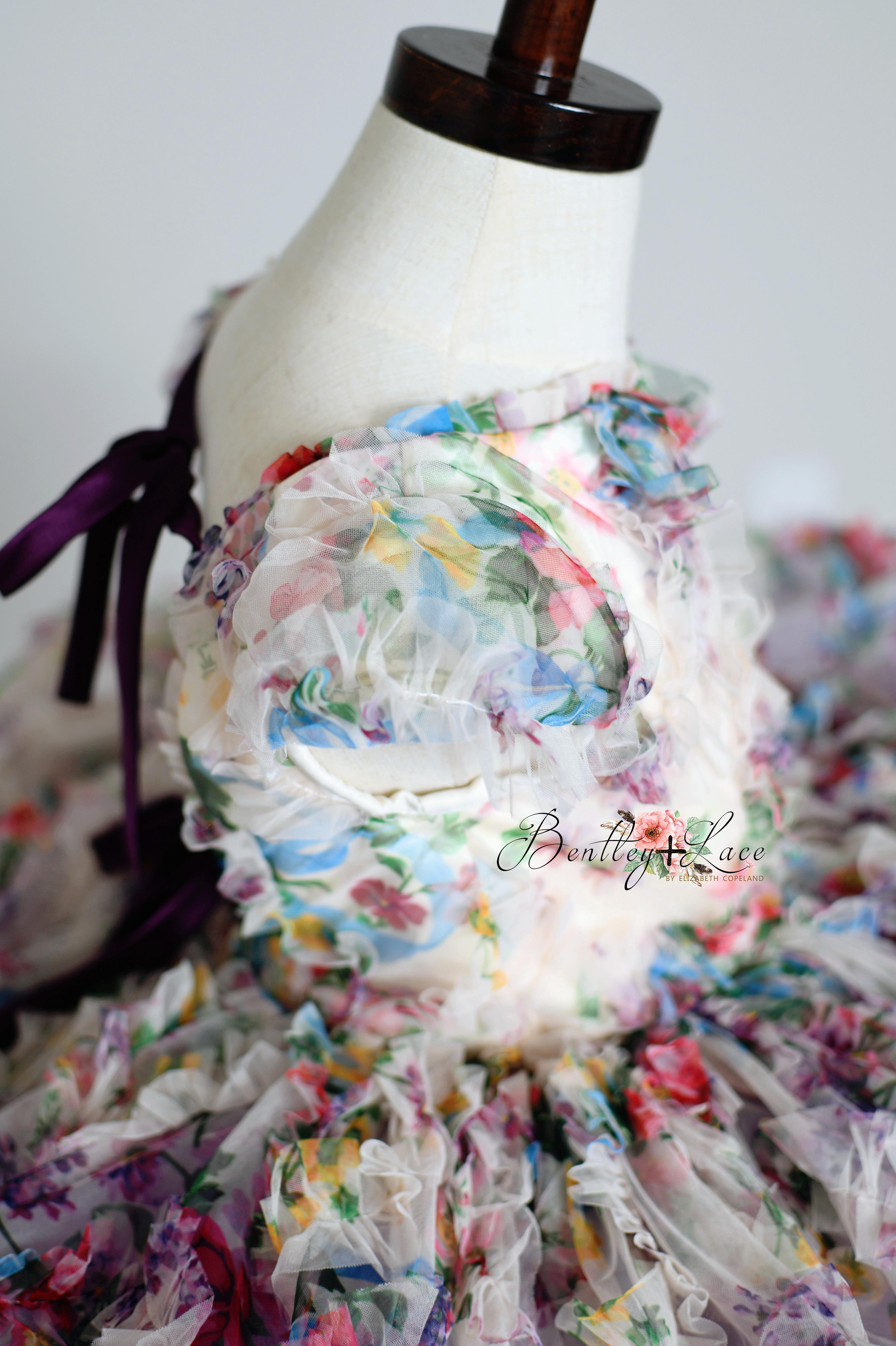 EXCLUSIVE LIMITED RELEASE GOWN - "MEADOW BLOOM" - Petal length dress ( 4 Year - 6 Year)