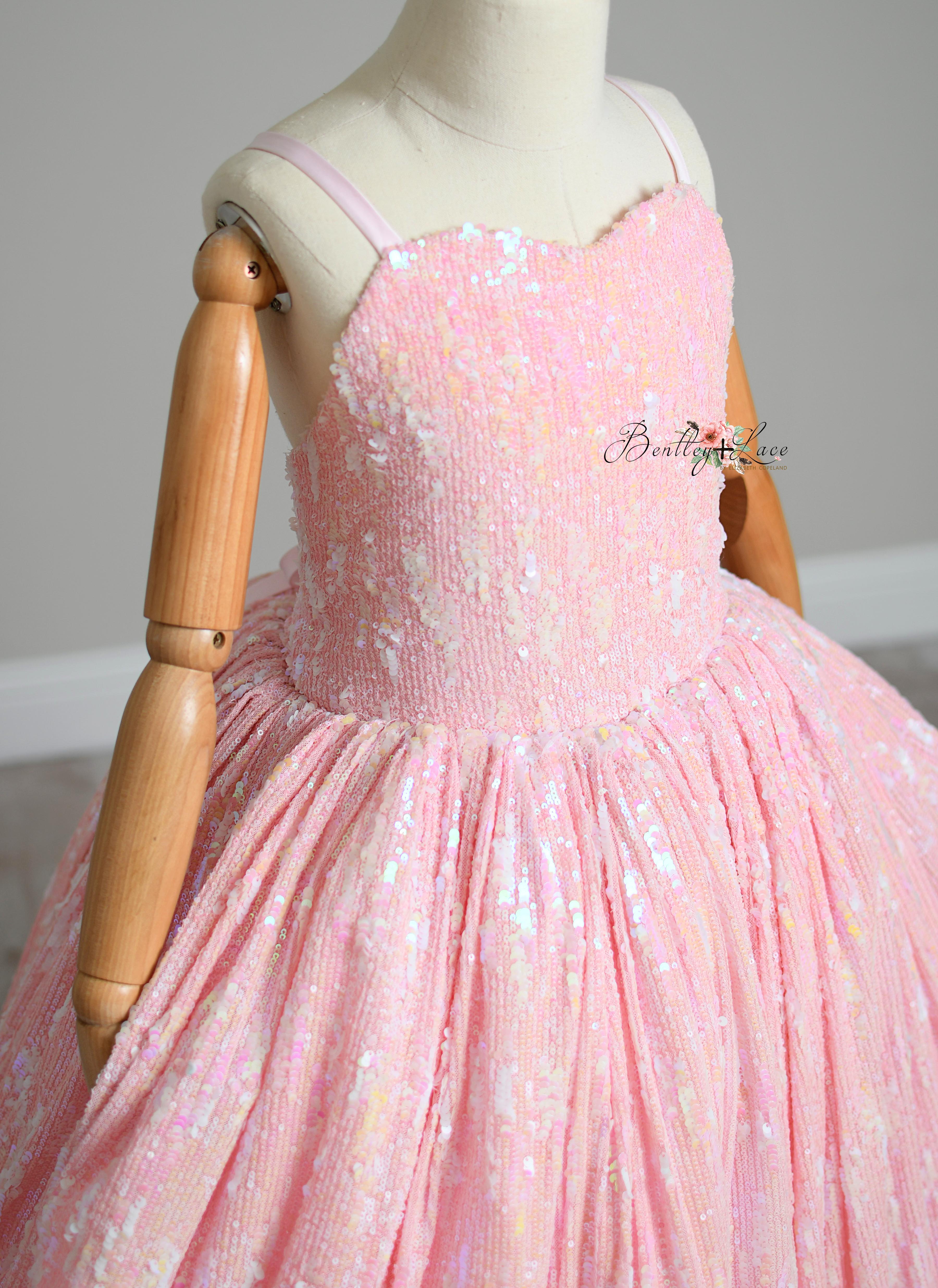 "Speak Now Gown" -Floor Length Gown+Belt - (7-9 year)