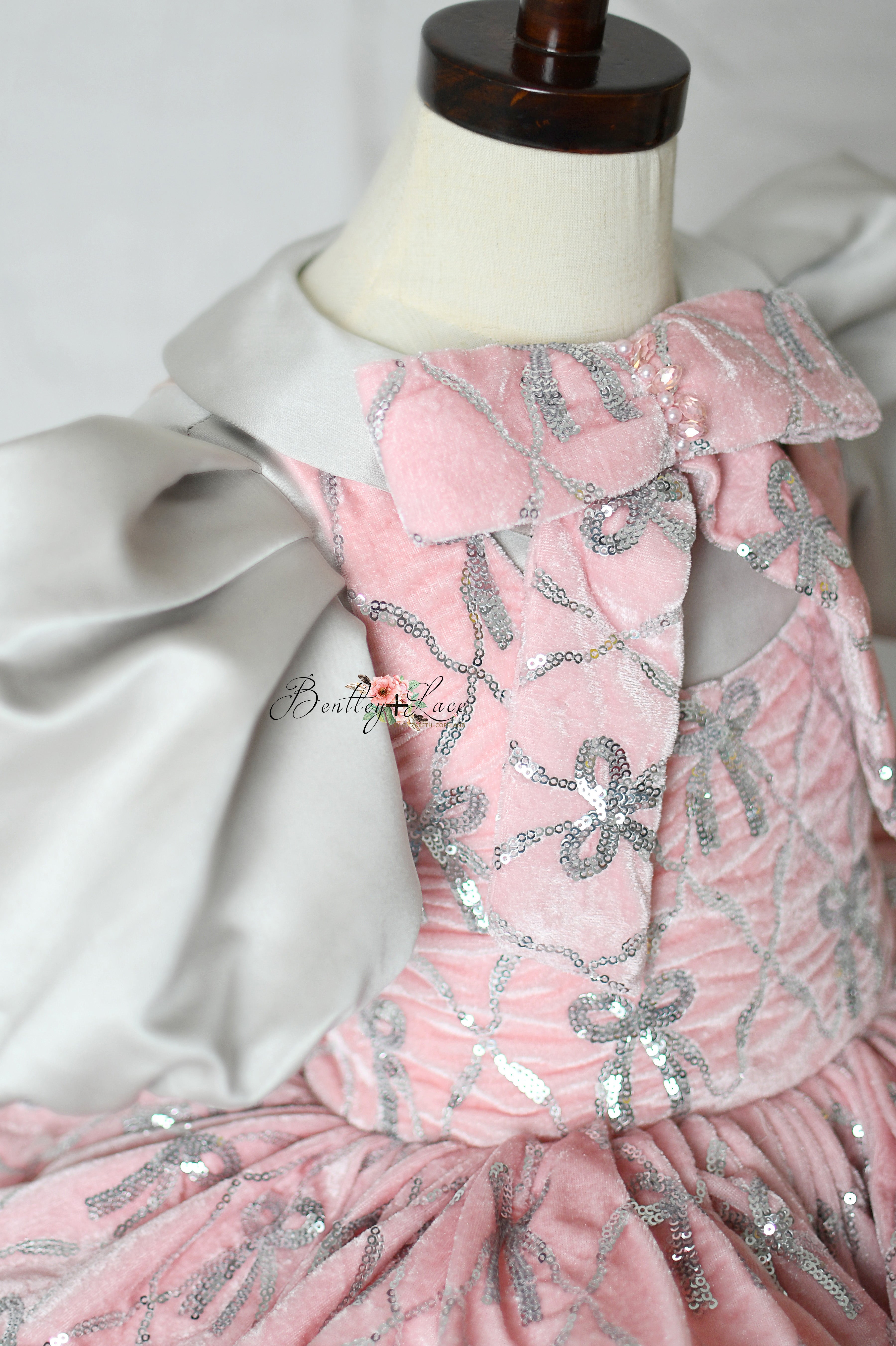 "Elegant velvet dress for girls birthday or photoshoot"