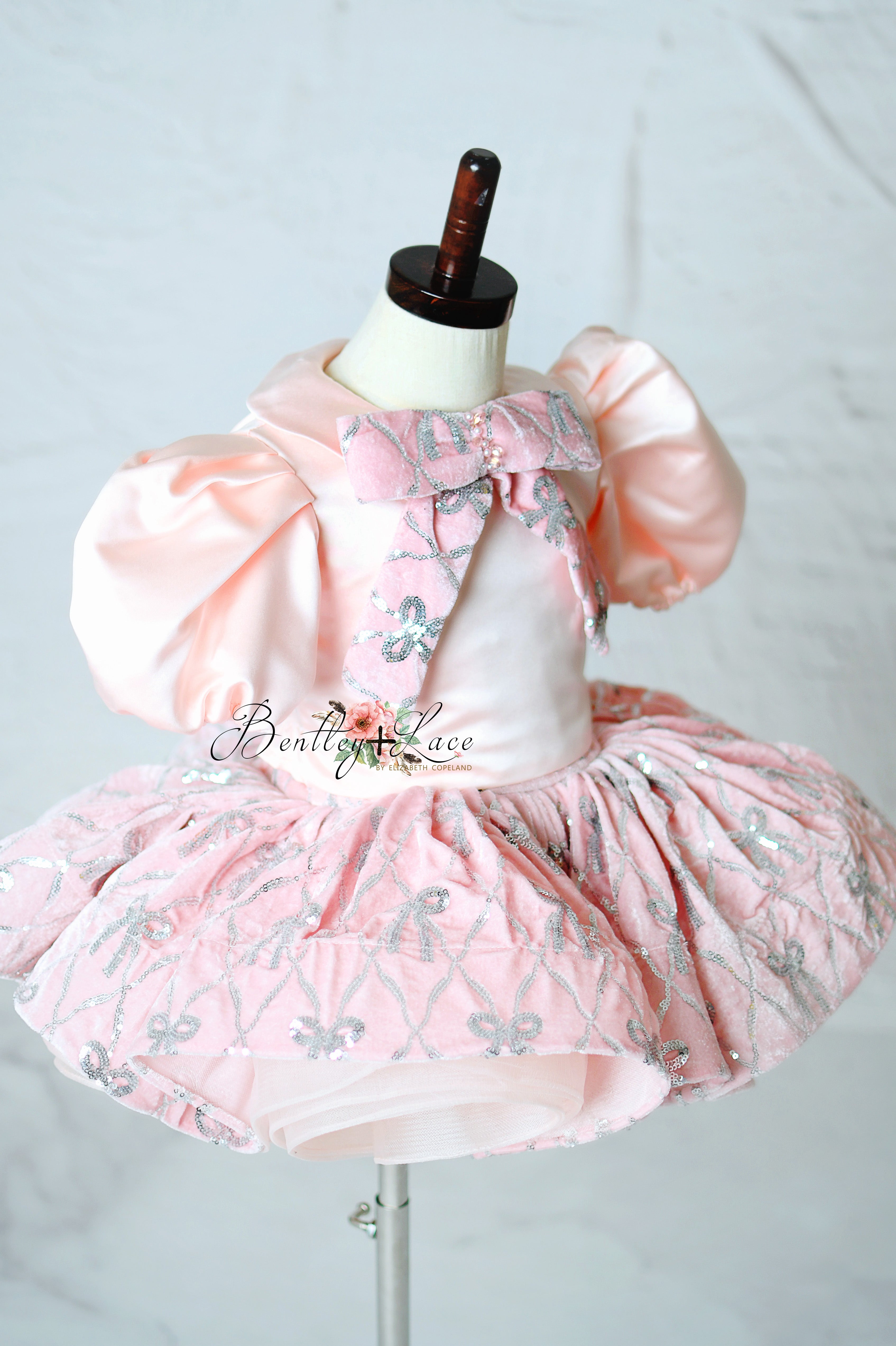 "Whimsical velvet and satin dress for styled children’s sessions"