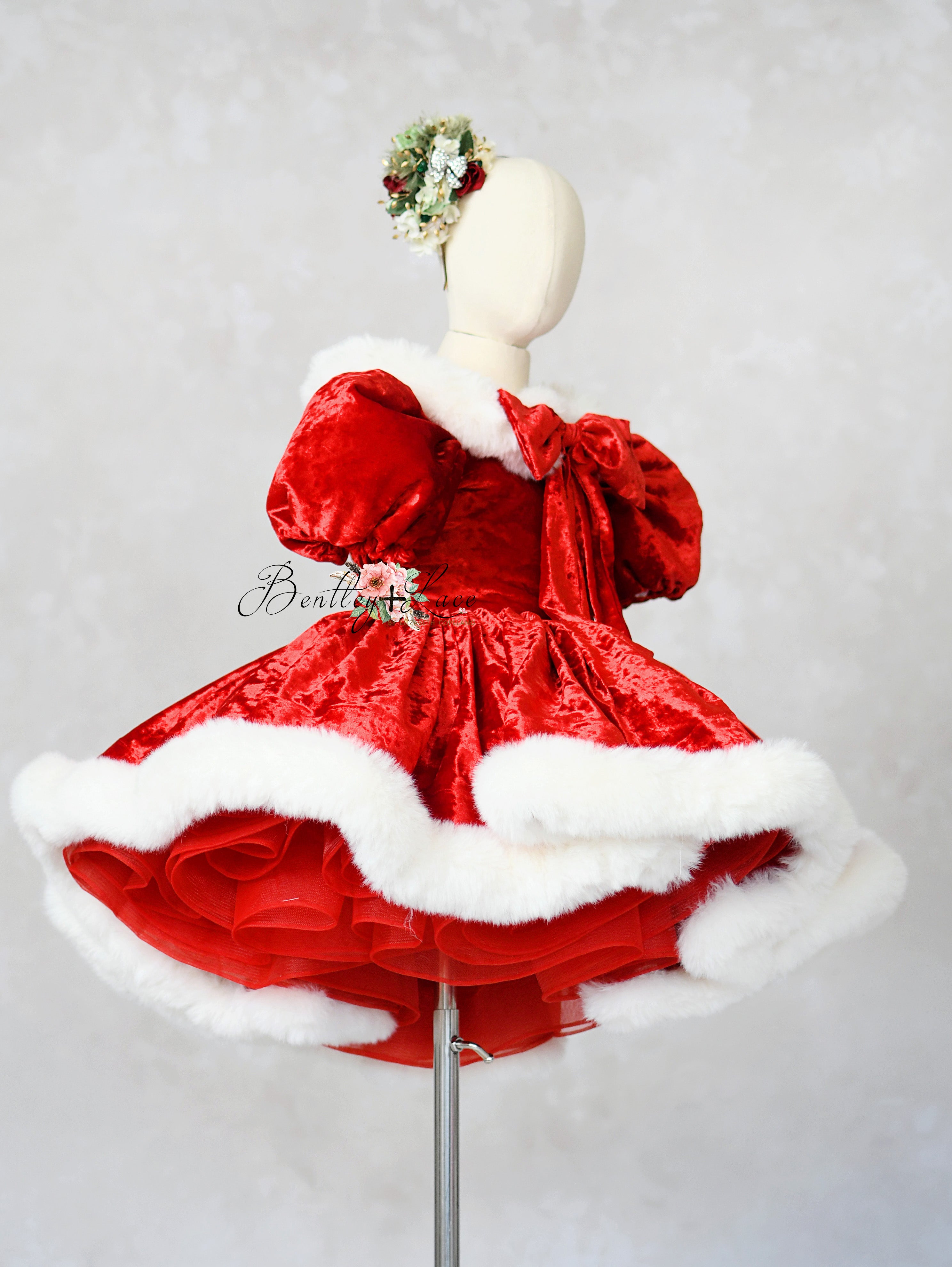 Christmas couture gown for girls ages 5 to 7 – perfect for styled shoots