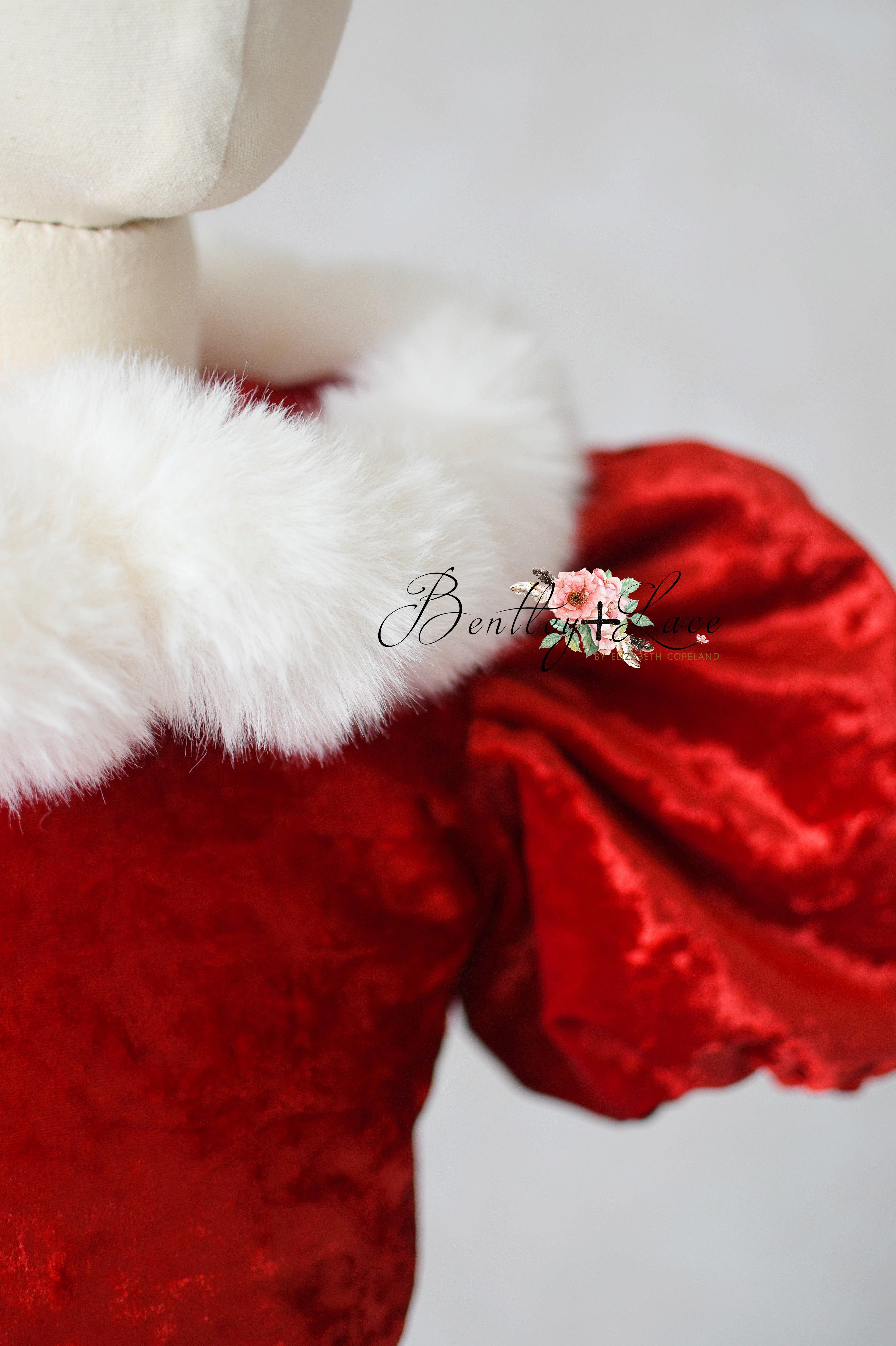 Custom "Mrs. Claus & Co." Velvet Bodice | Elegant Layering Piece for Couture & Holiday Styling | Available in Sizes 12M–12Y