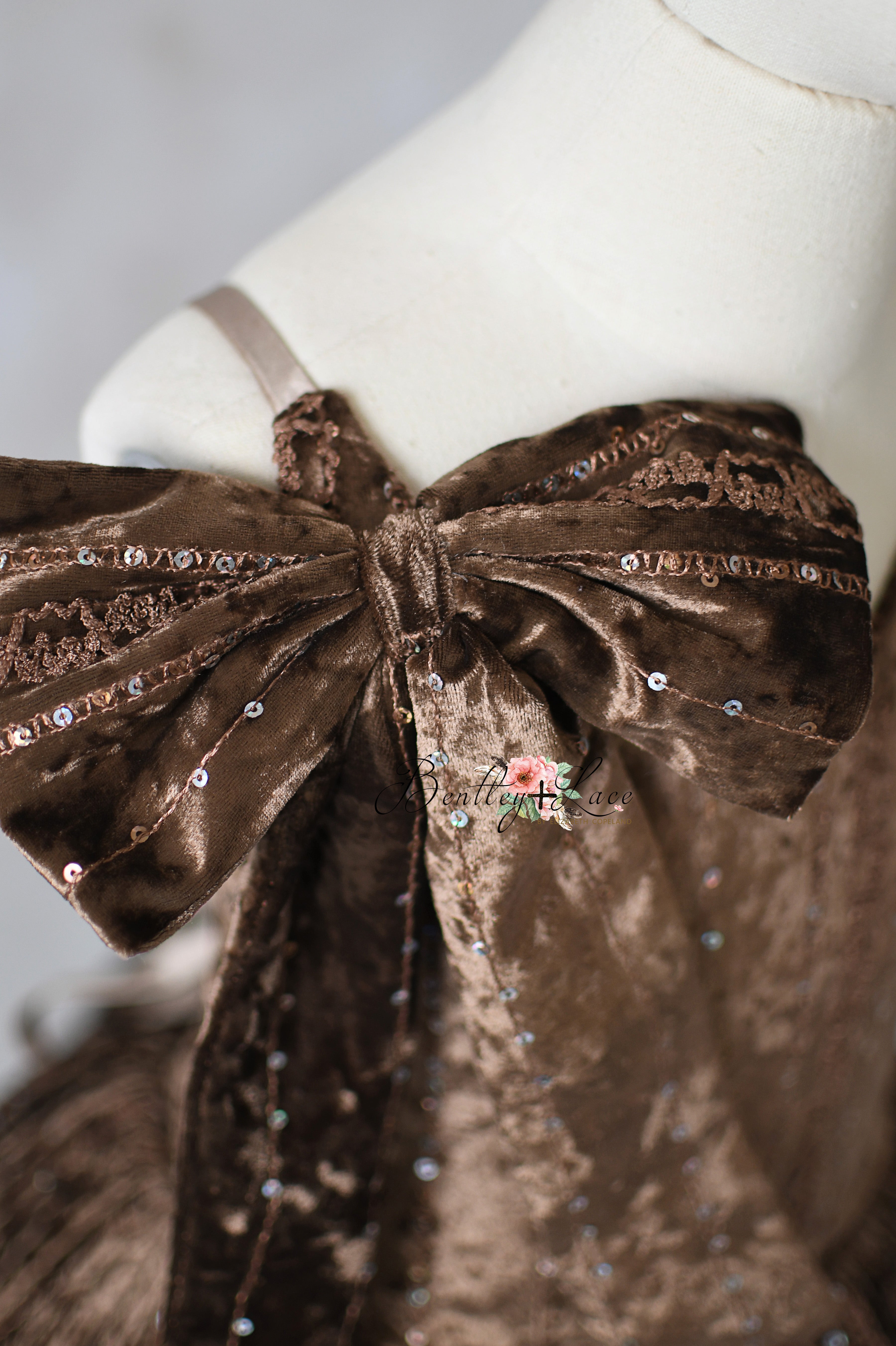 "Windsor" Floor Length Gown + Detachable Bow, Detachable Bodice (8 Year - 10 Year)