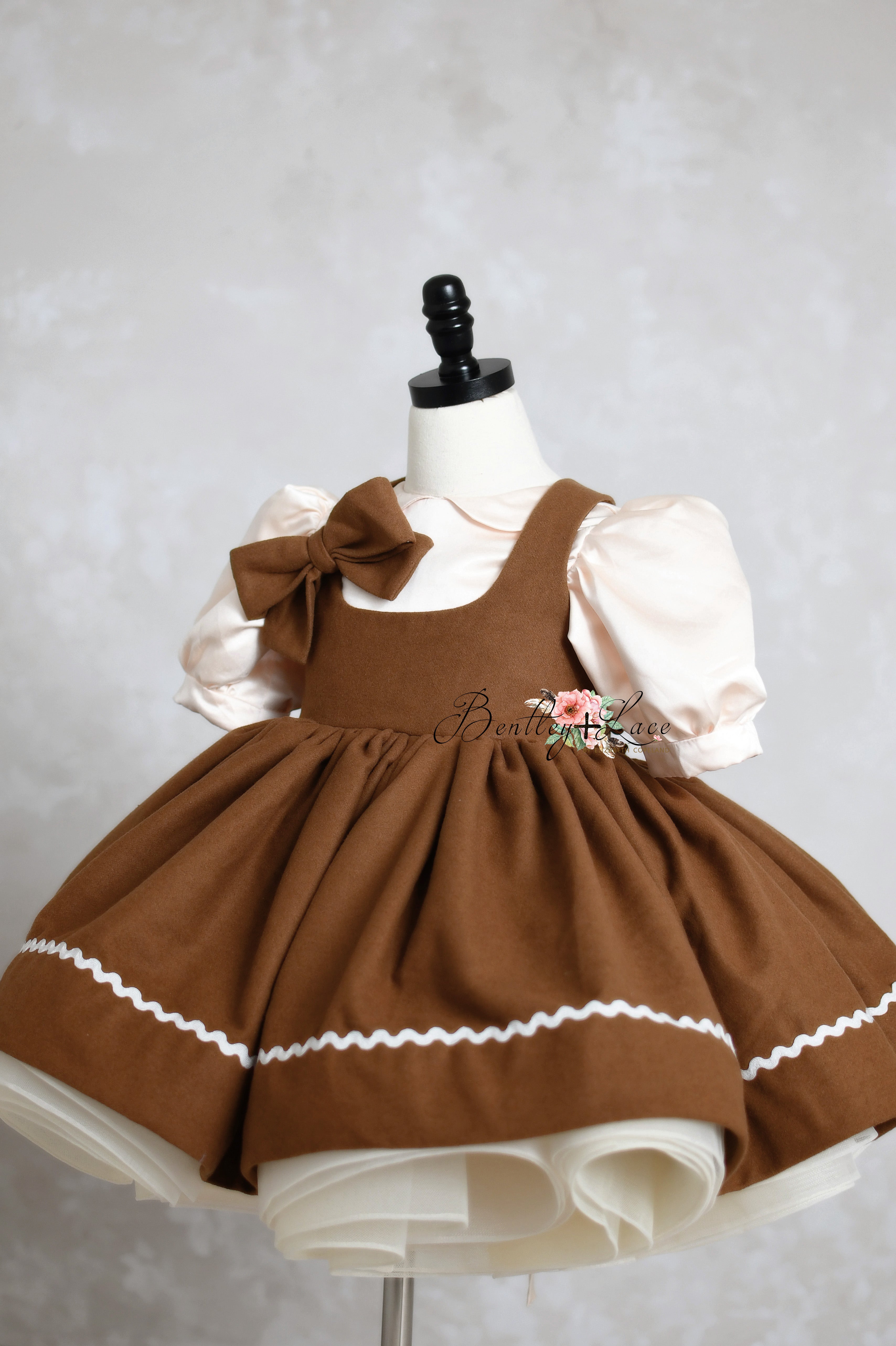 Sweet Gingerbread-themed custom gown from Bentley & Lace