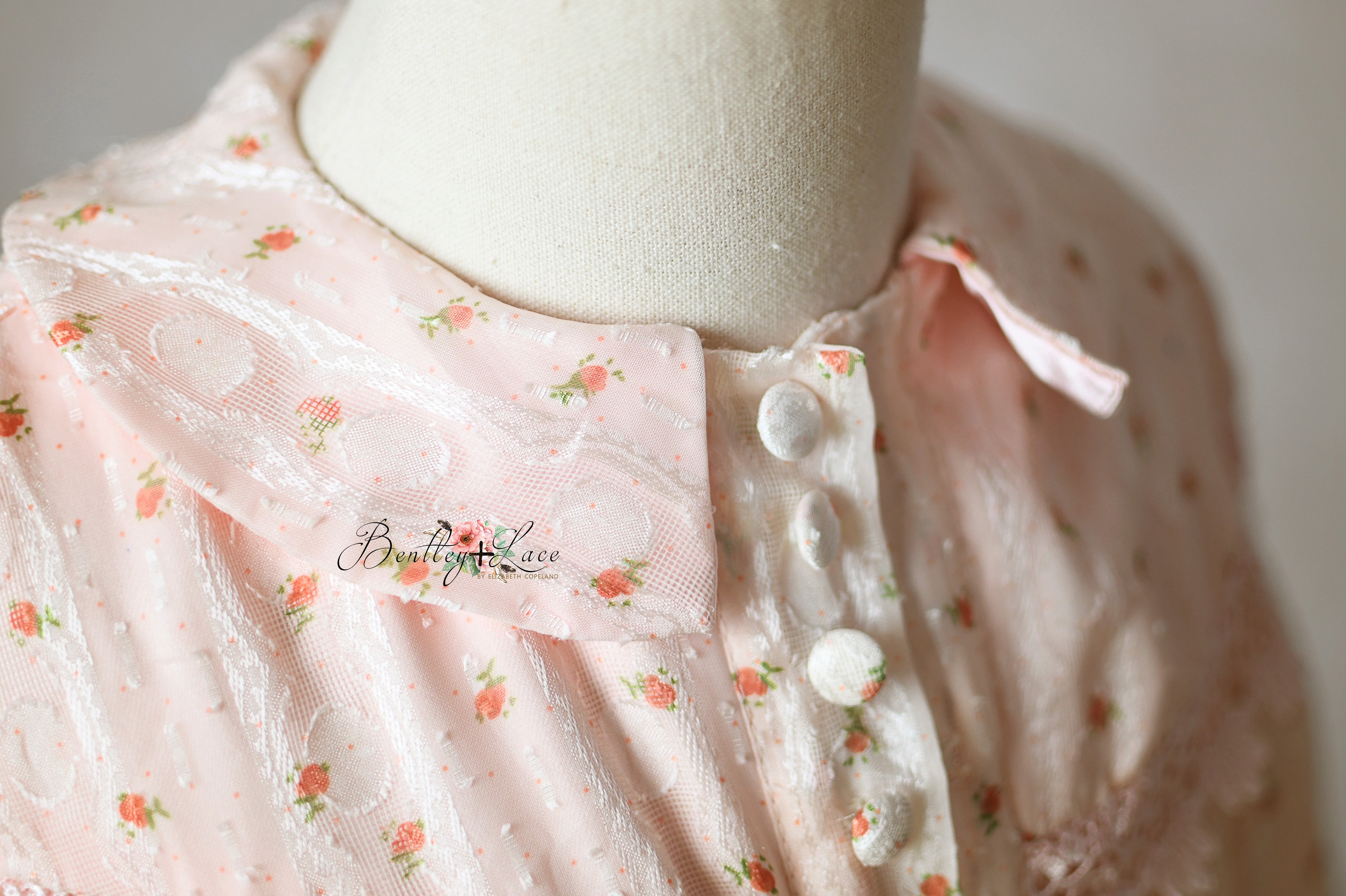 Side profile of girl in Sugar Rosette dress