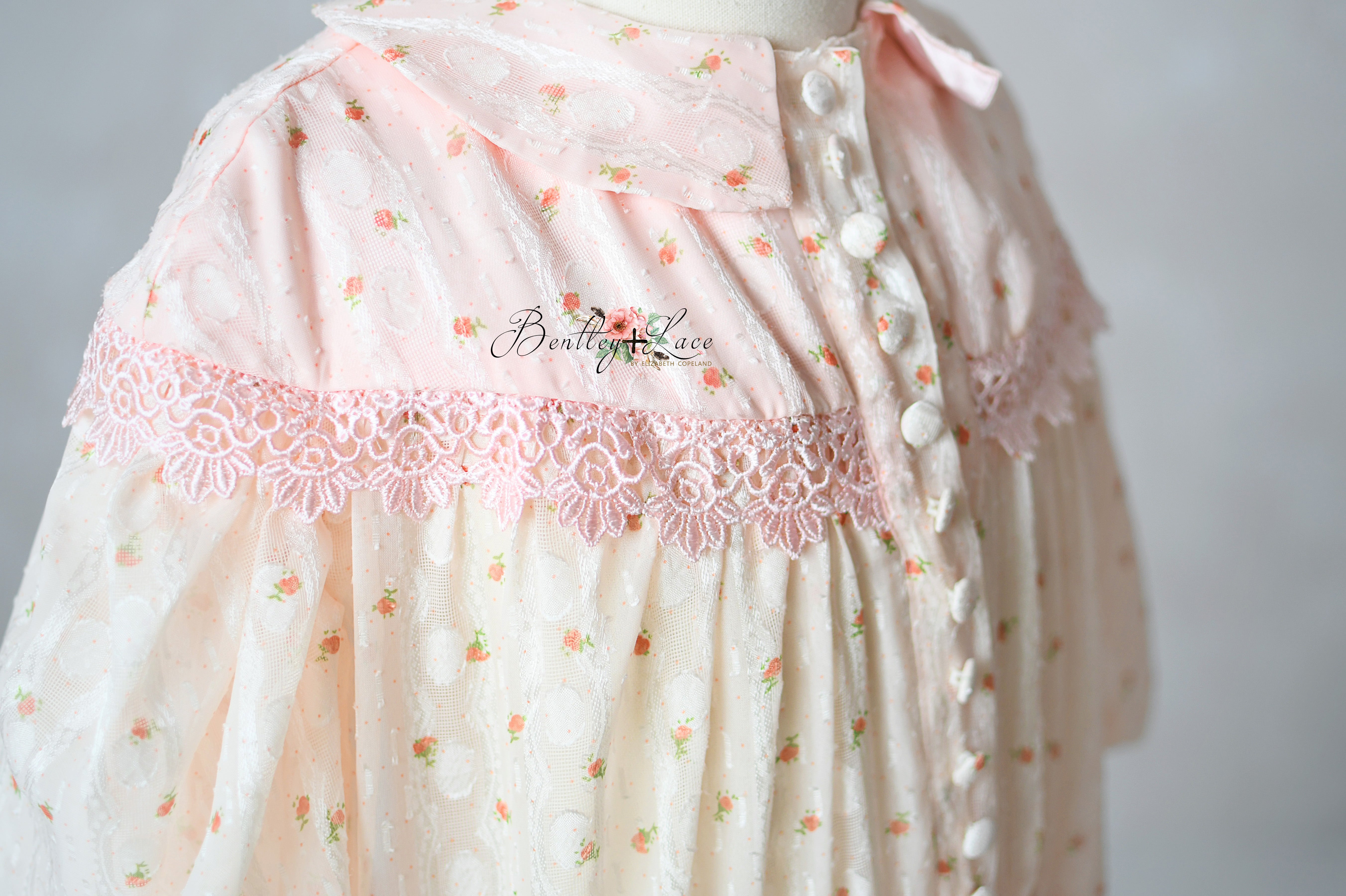 Whimsical styled photo of Sugar Rosette gown in natural light