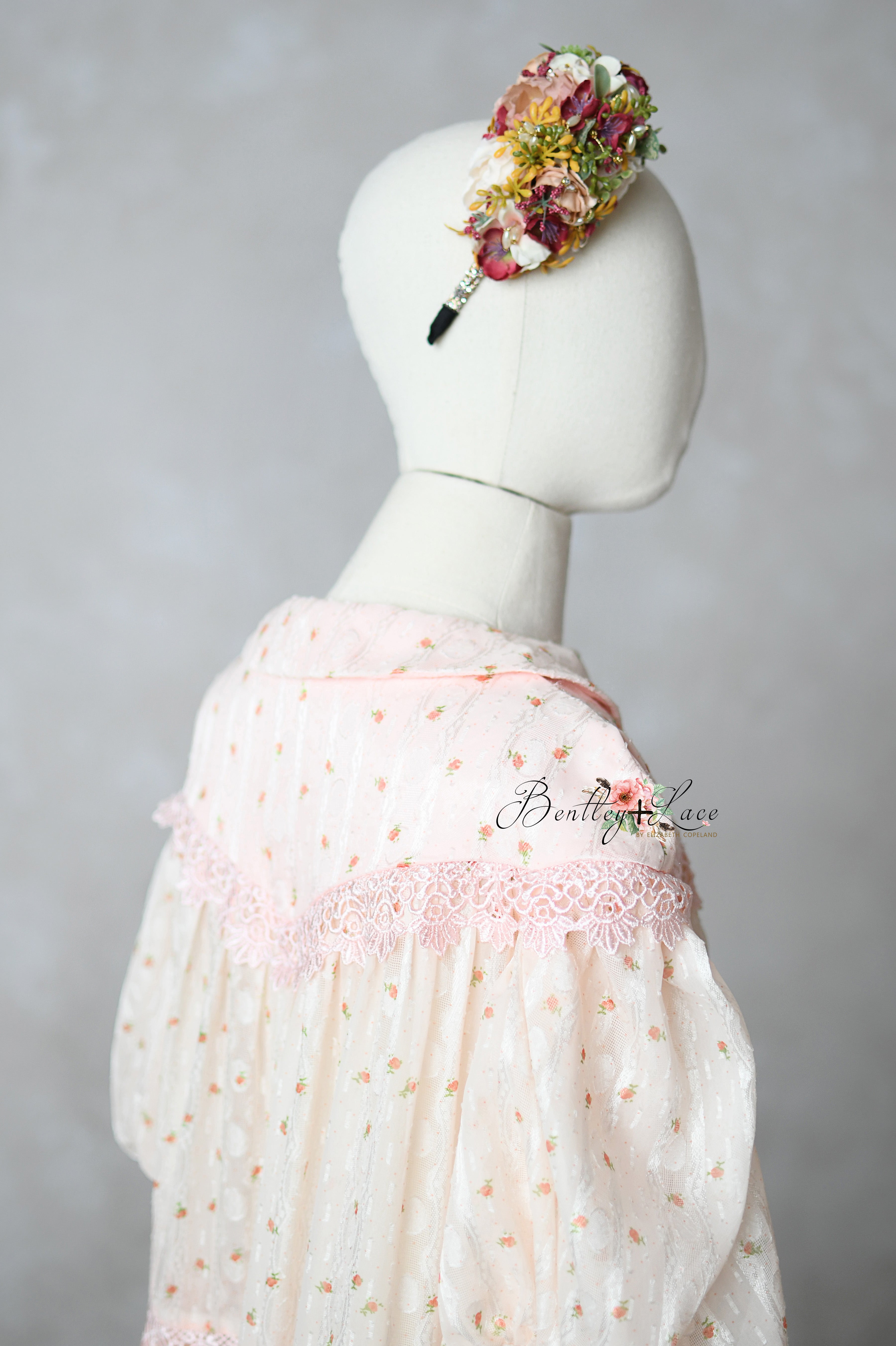 Close-up of rosette texture and soft tulle layers