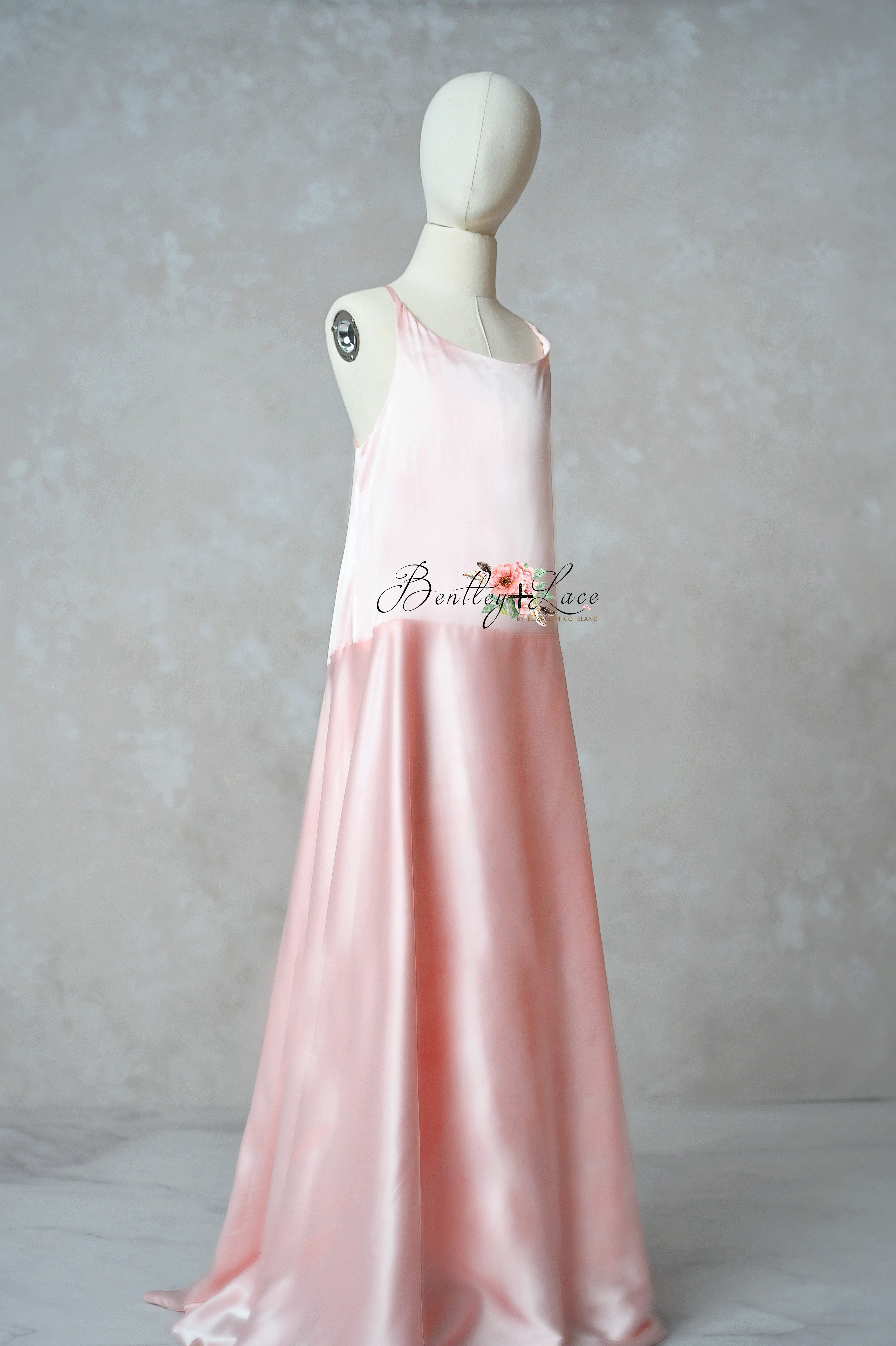 Floor-length gown with slip dress