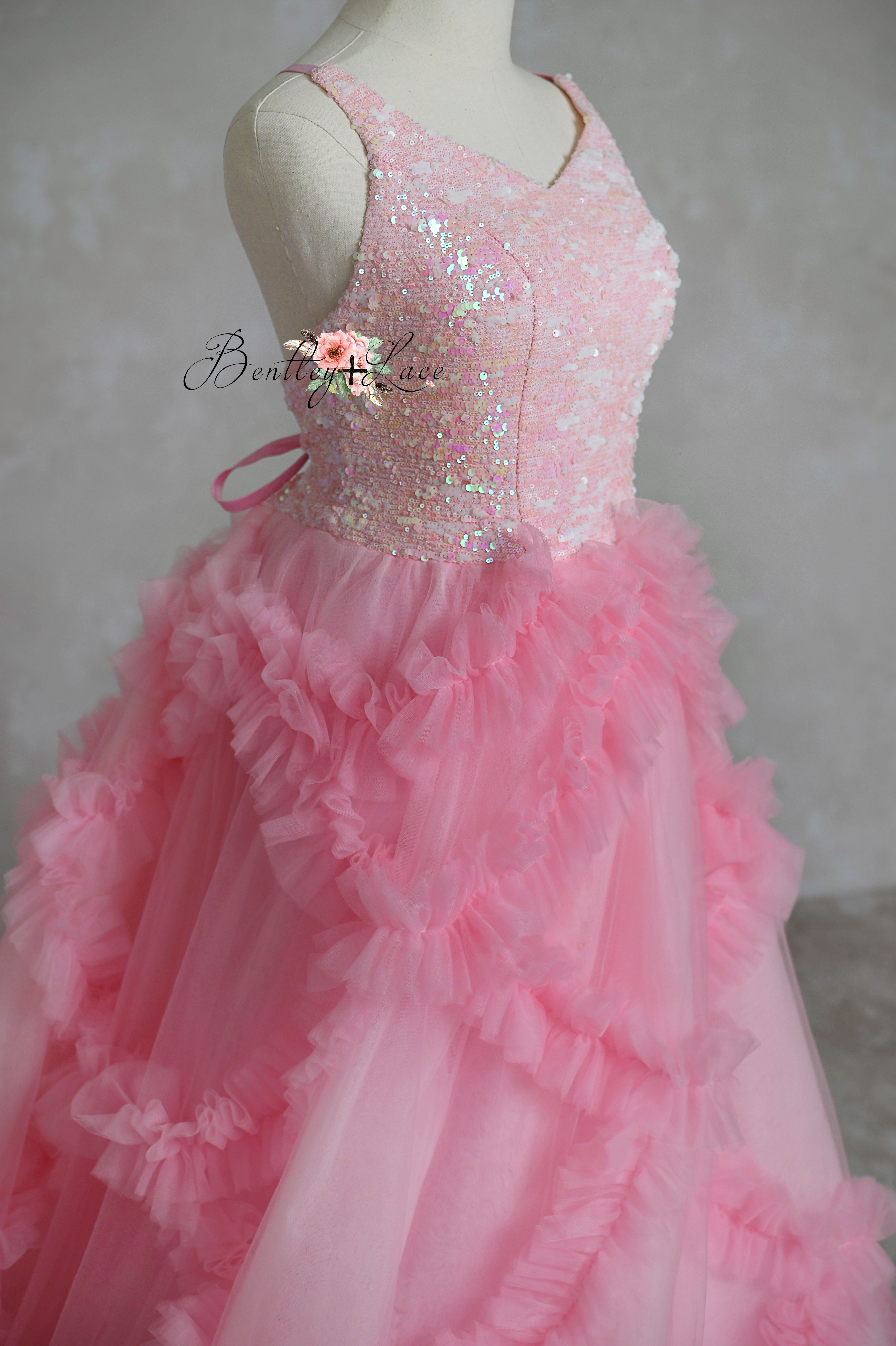 "Speak Now Gown" -Floor Length Gown-Tulle Skirt - (14 year-Adult 2)