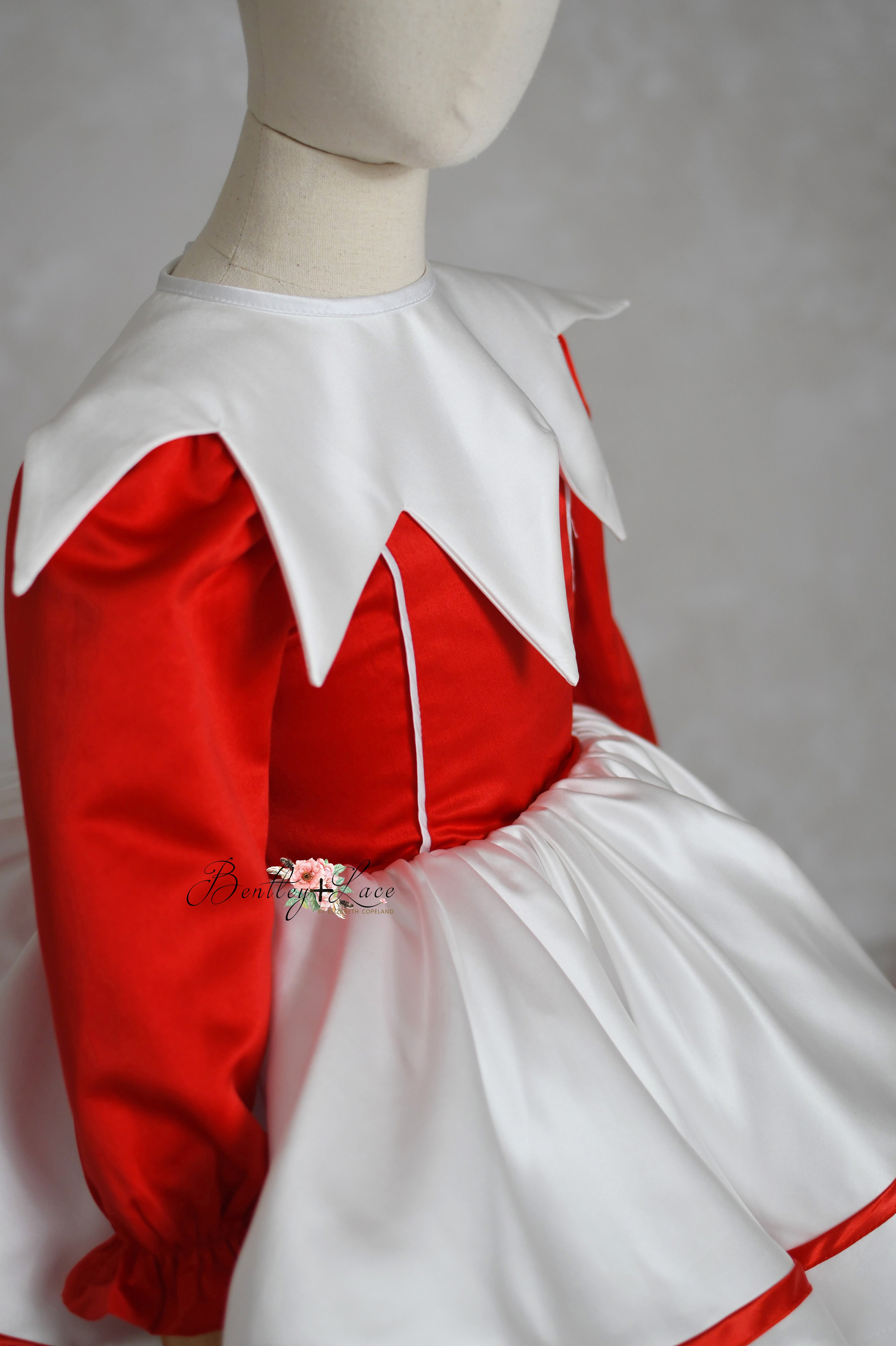 Whimsical holiday dress inspired by favorite Christmas elves