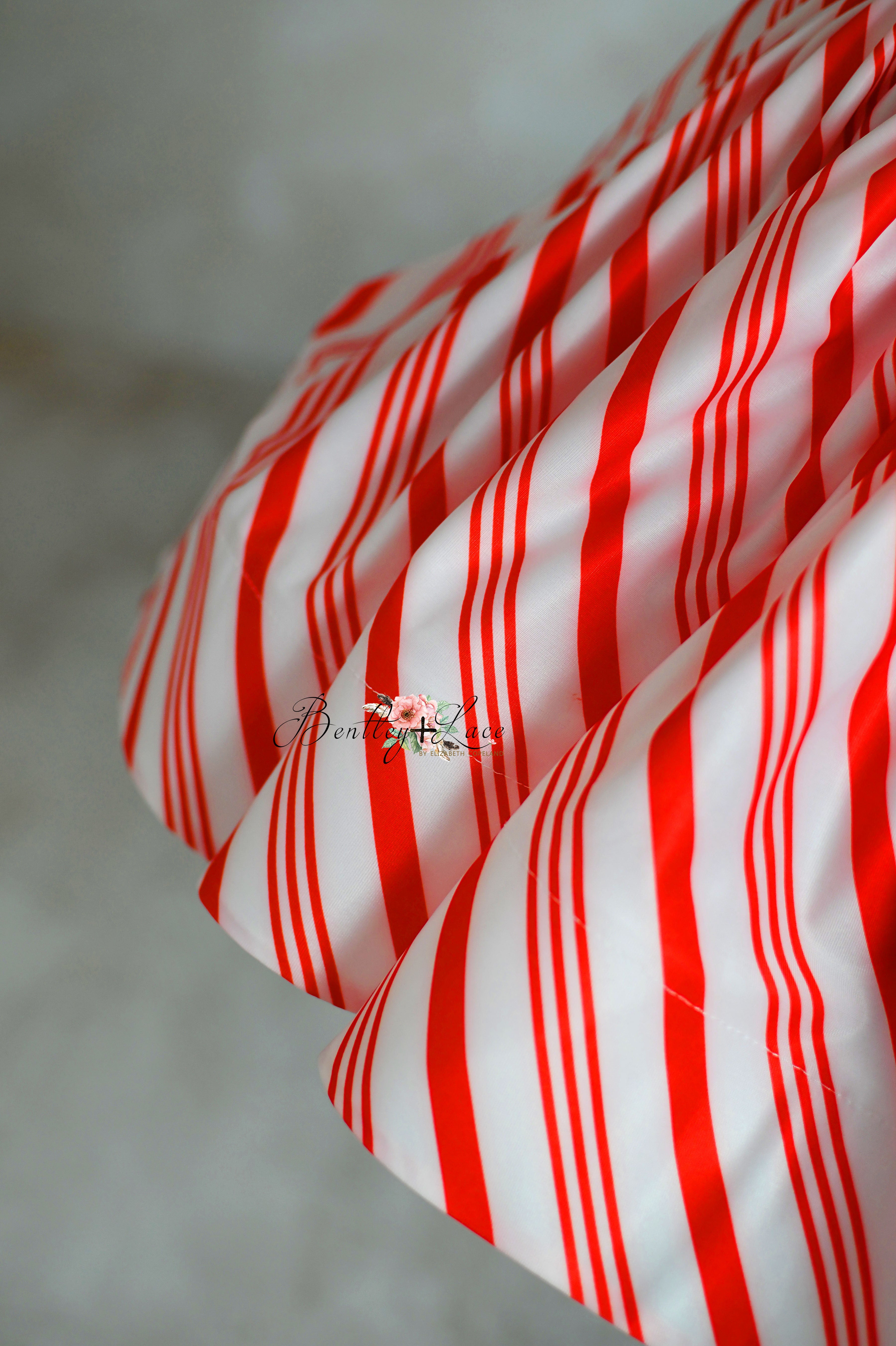 Candy Cane Lane Set: Dress+ Detachable Apron Option-Editorial Dress, Couture Gown, Special Occasion Dress