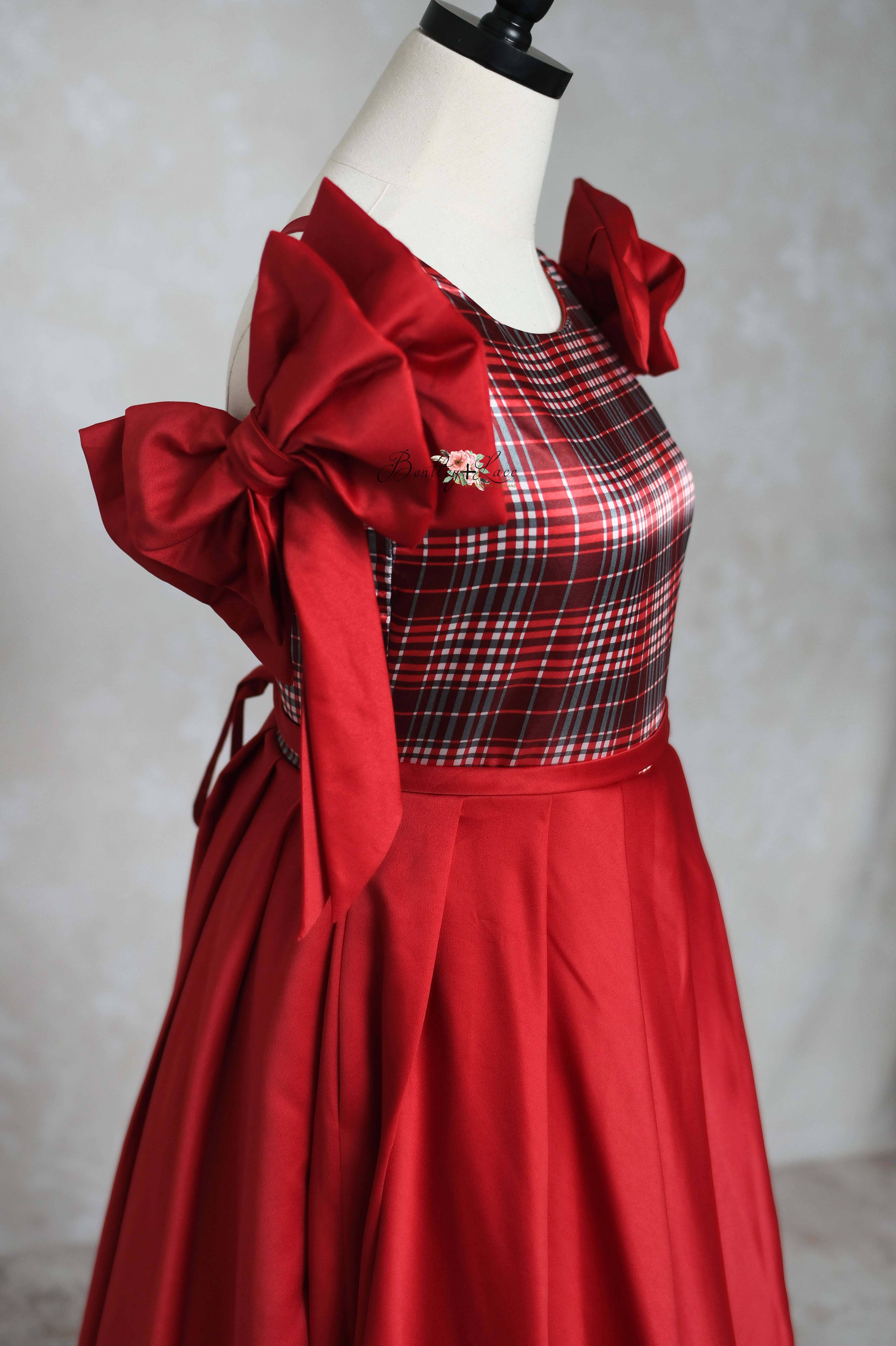 "Holiday magic" -Floor Length Gown-Red - (10-14Year)