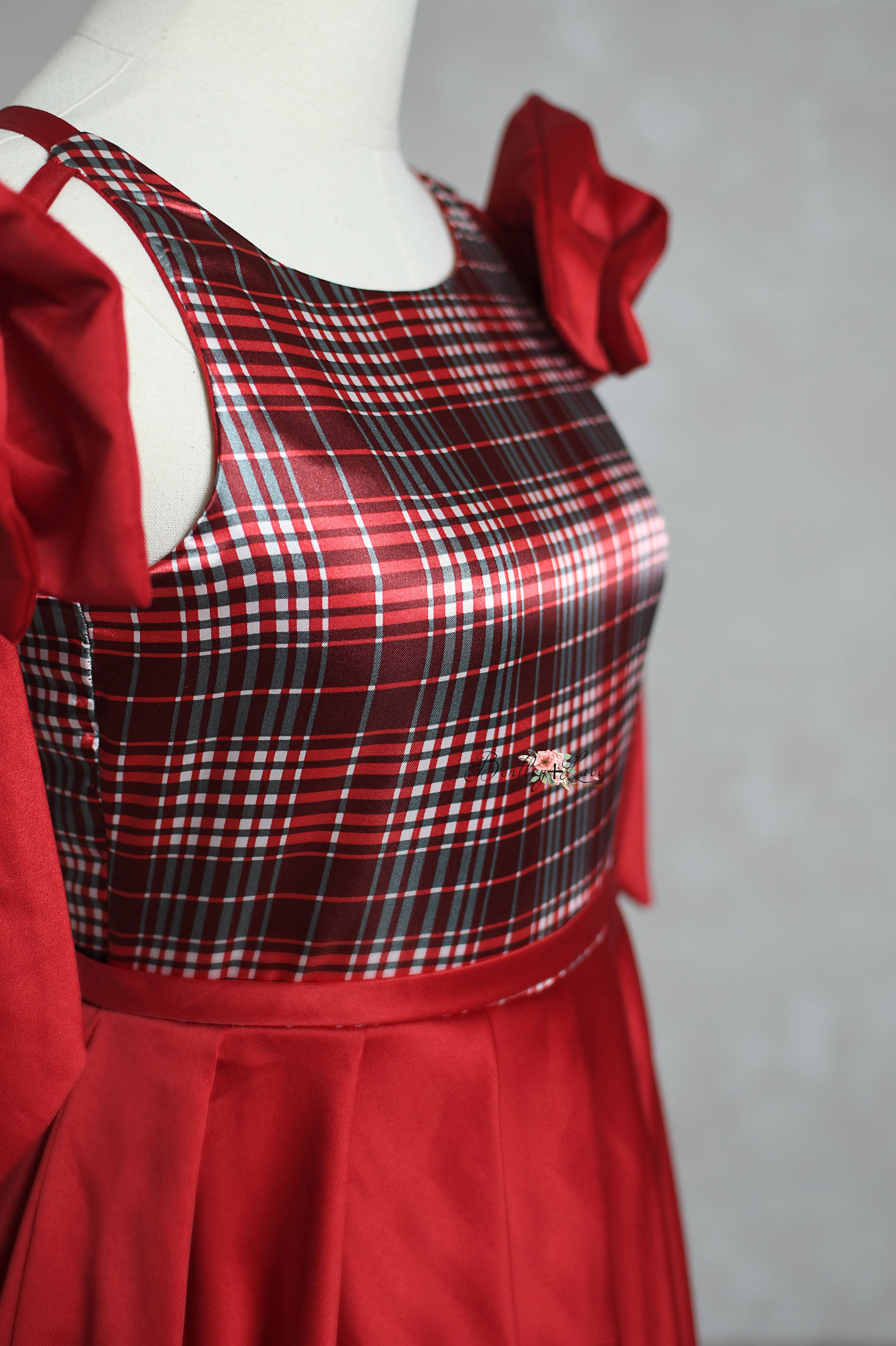 "Holiday magic" -Floor Length Gown-Red - (10-14Year)