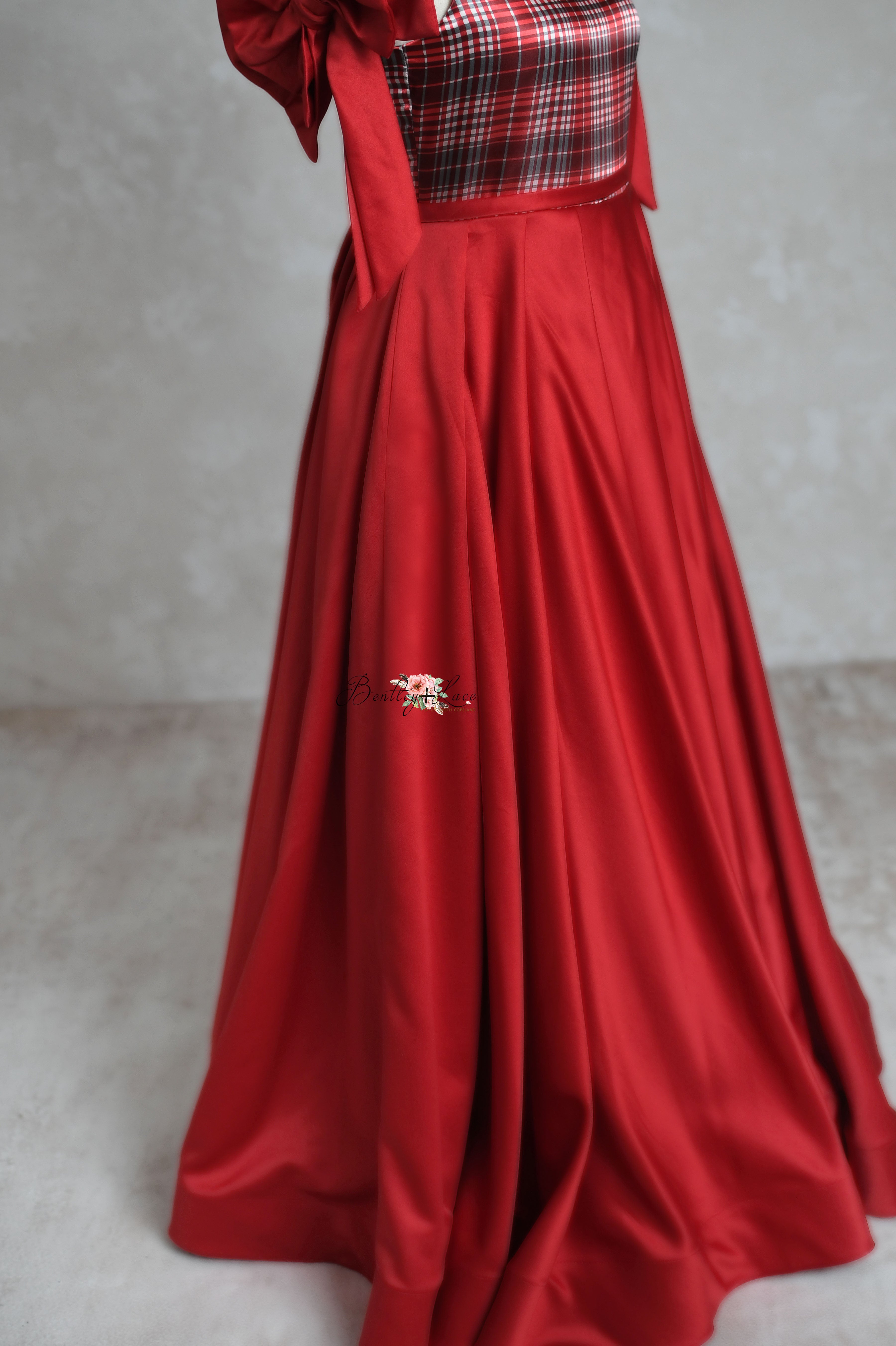 "Holiday magic" -Floor Length Gown-Red - (10-14Year)