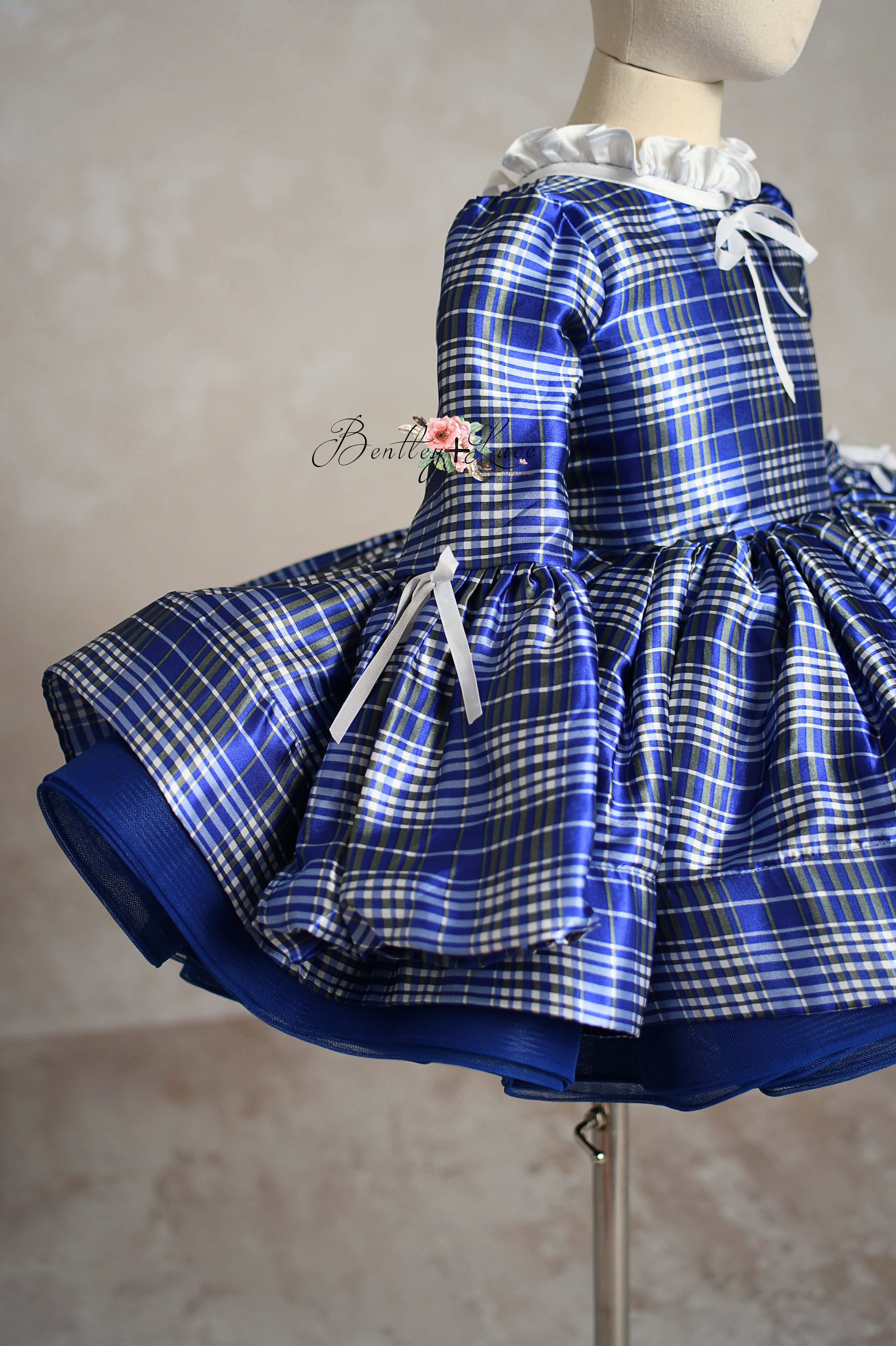 Soft plaid bodice detail of Holiday Magic Dress