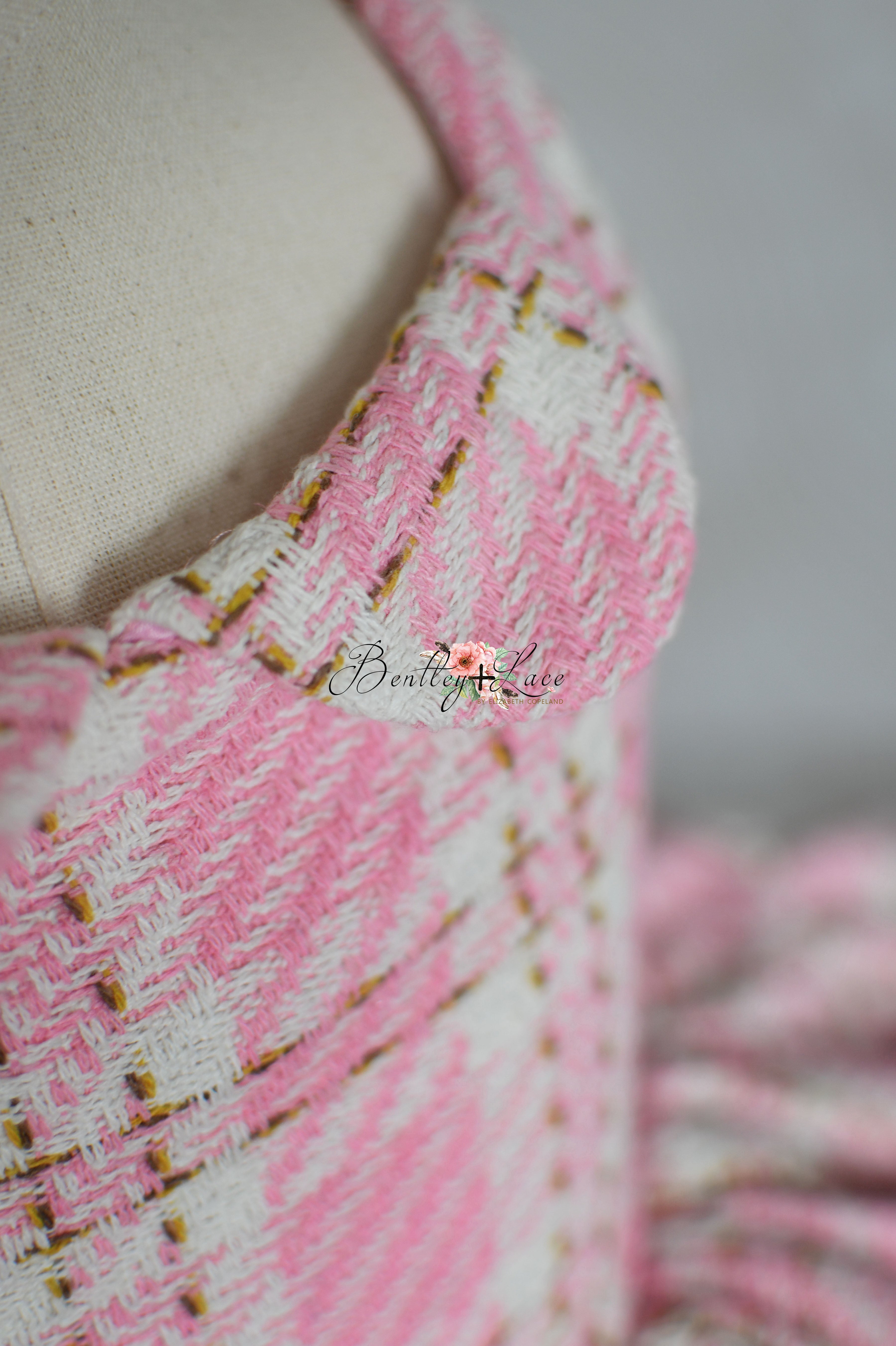 Elle Woods - "Chic Plaid" -Petal Length Gown + Cape (5-7Year)