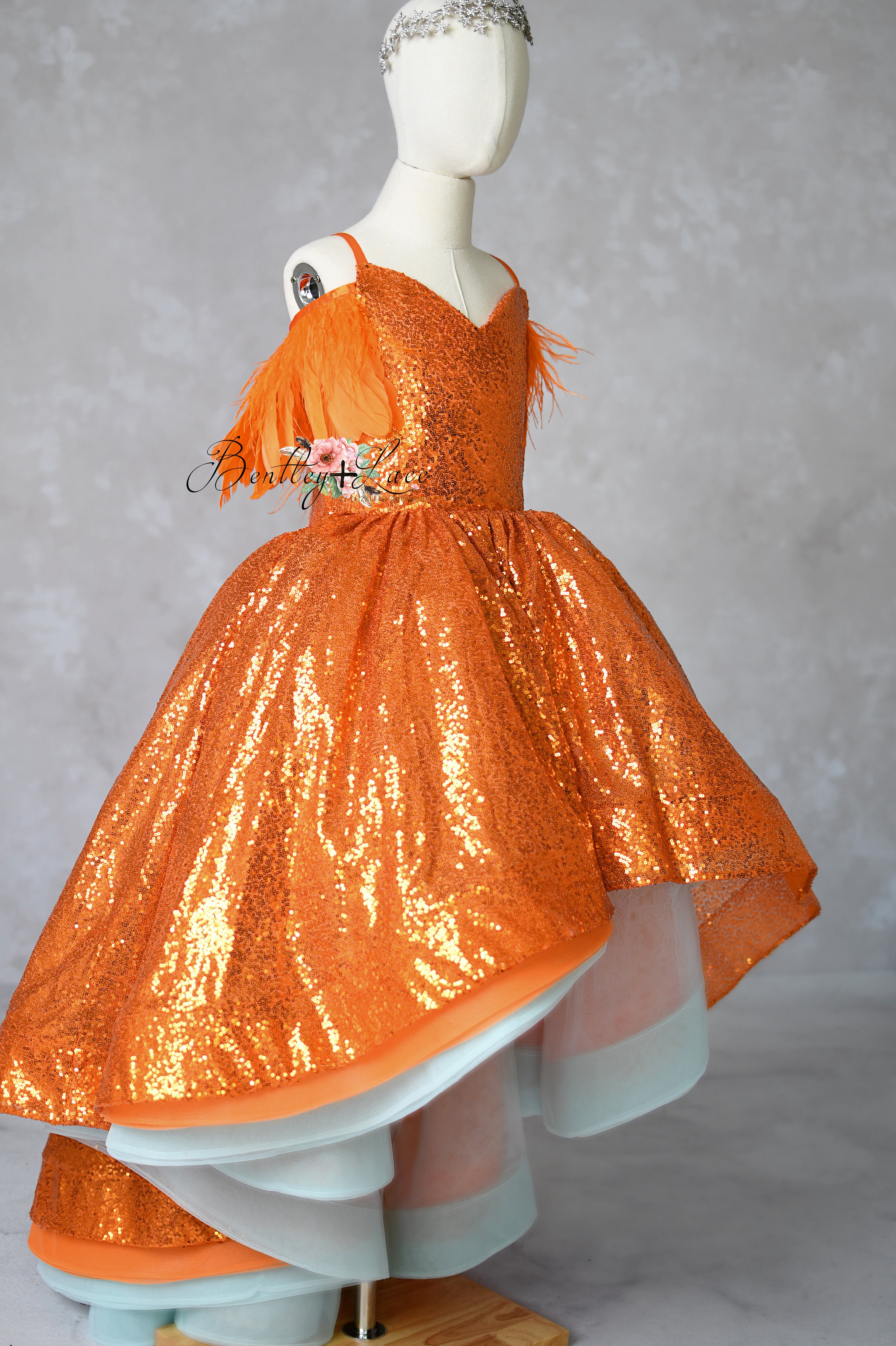 Customizable sequin couture gown for fine art photography sessions or special events