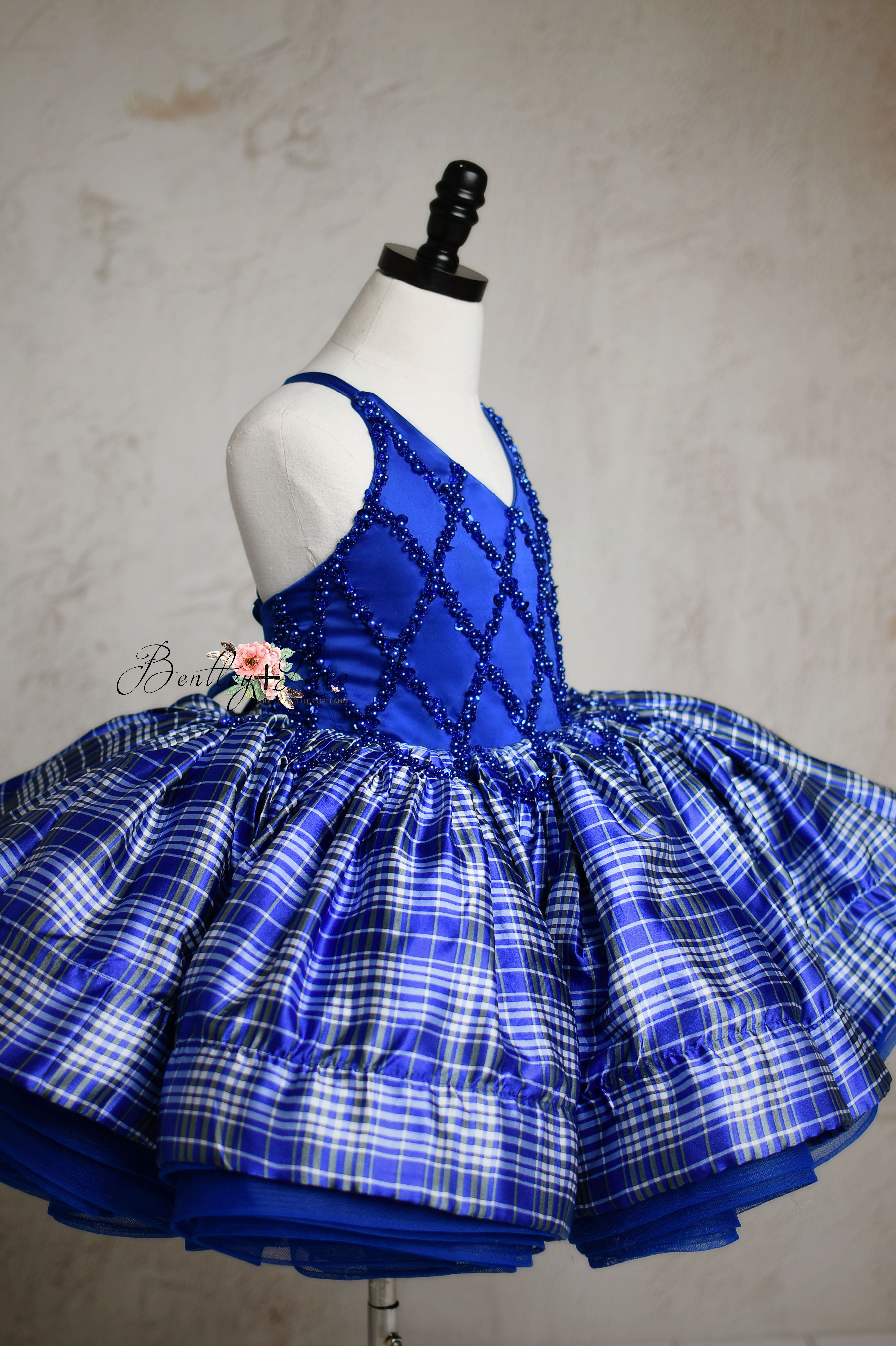 holiday couture blue gowns