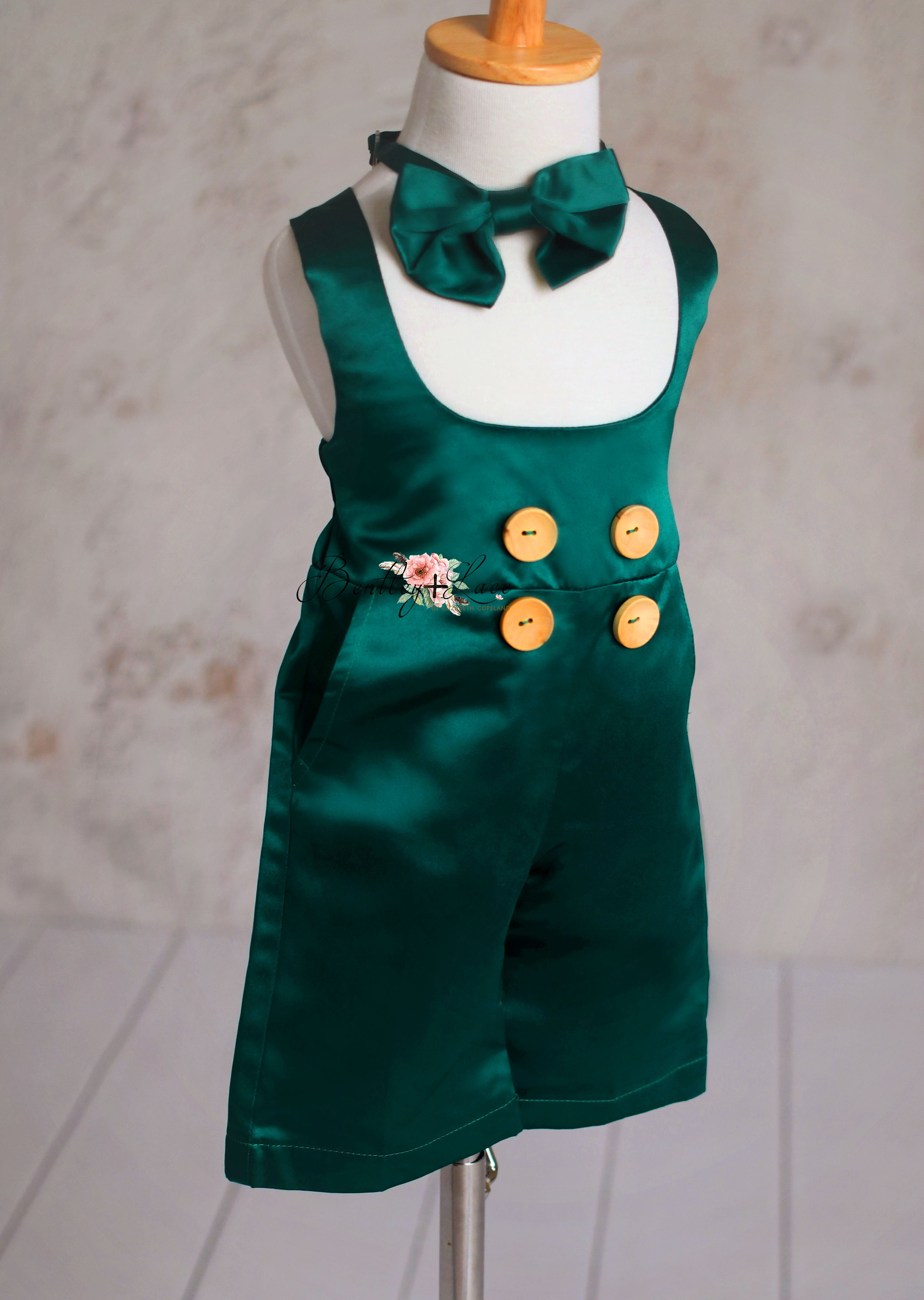 Satin Dapper Boys Suspender Adventure Set | Shorts & Bowtie Included | Over 100 Color Choices Available!