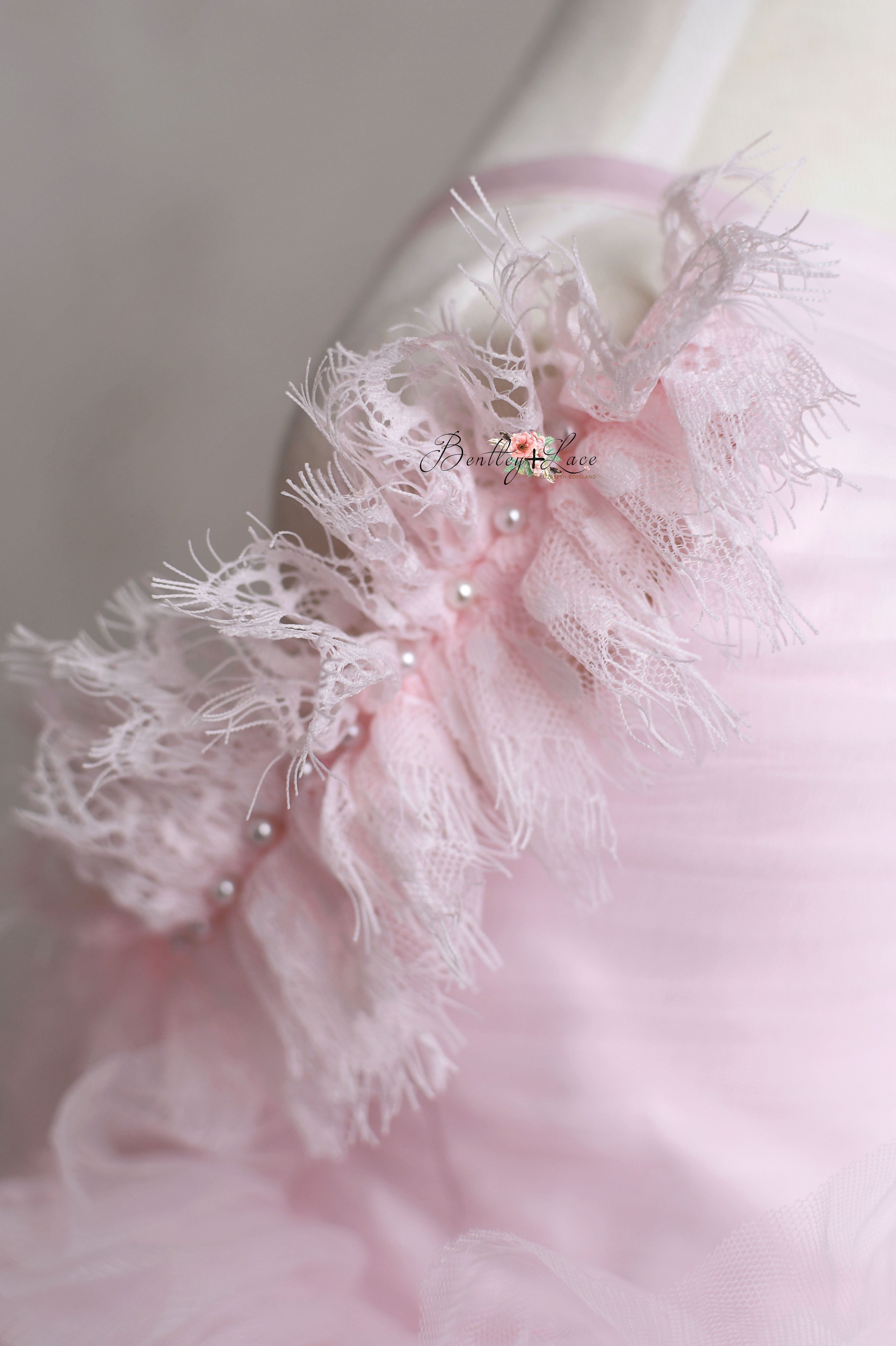 Couture Rental Baby Gown "Alyssa" - Pink Petal Length Dress - ( 24 month - 3 Year)