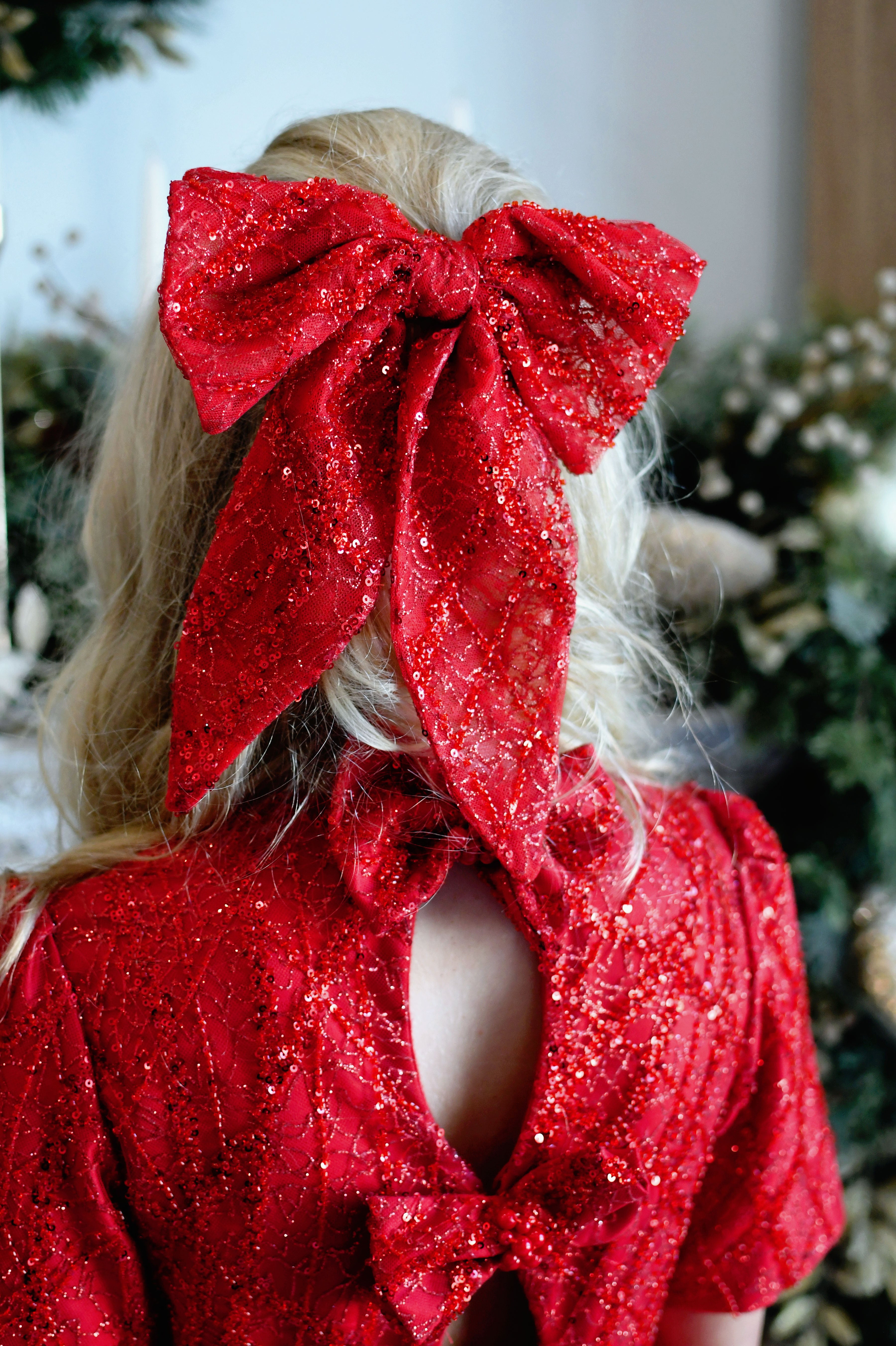 "Scarlet Sparkle" Silk Satin Floor Length Gown (7-10 Year)