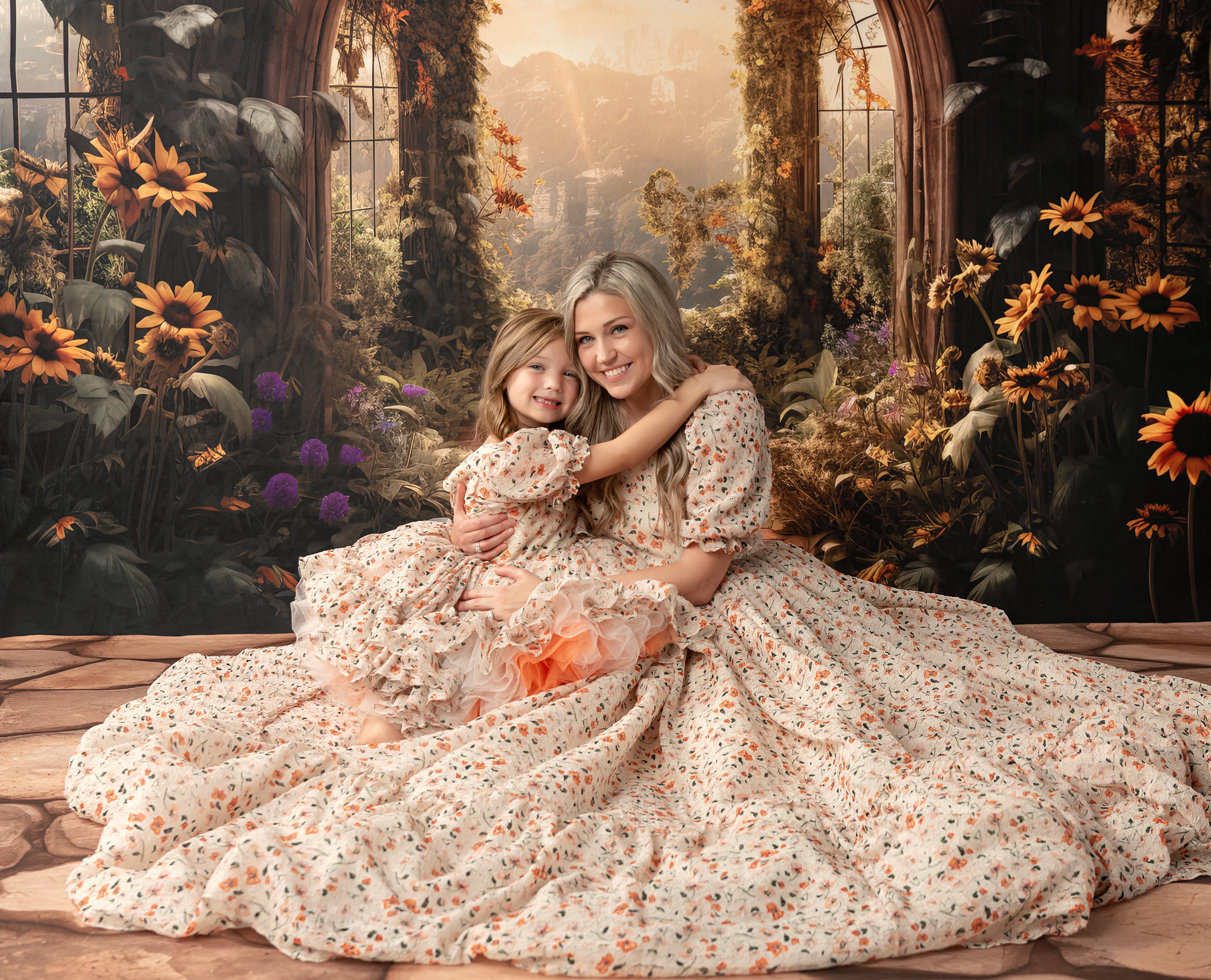 Floral Revival Floor length Editorial Dress, Couture Gown, Special Occasion Dress