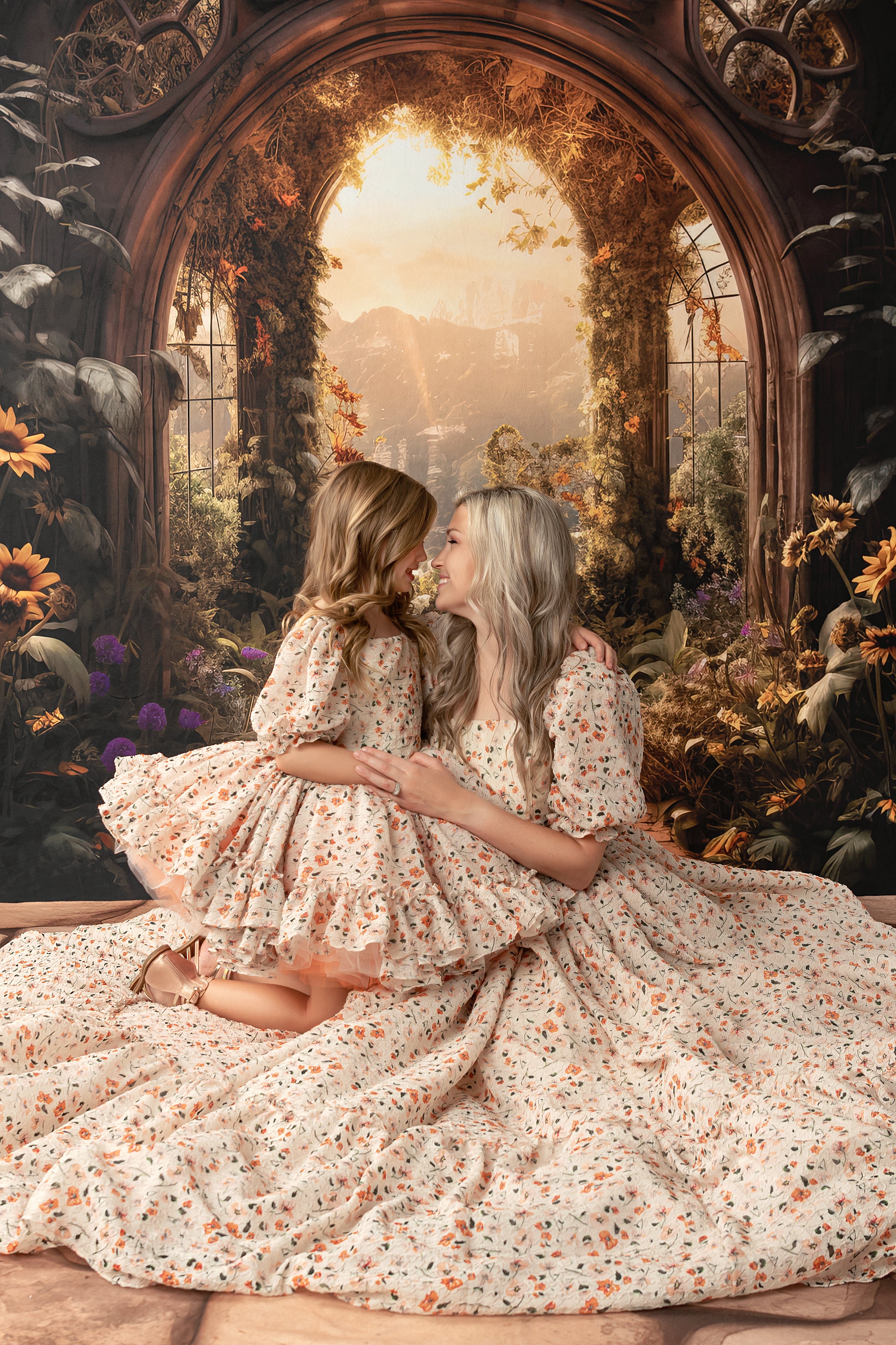 Couture Rental Gown: Floral Revival Ivory/Peach (Teen-up to Adult size 6)