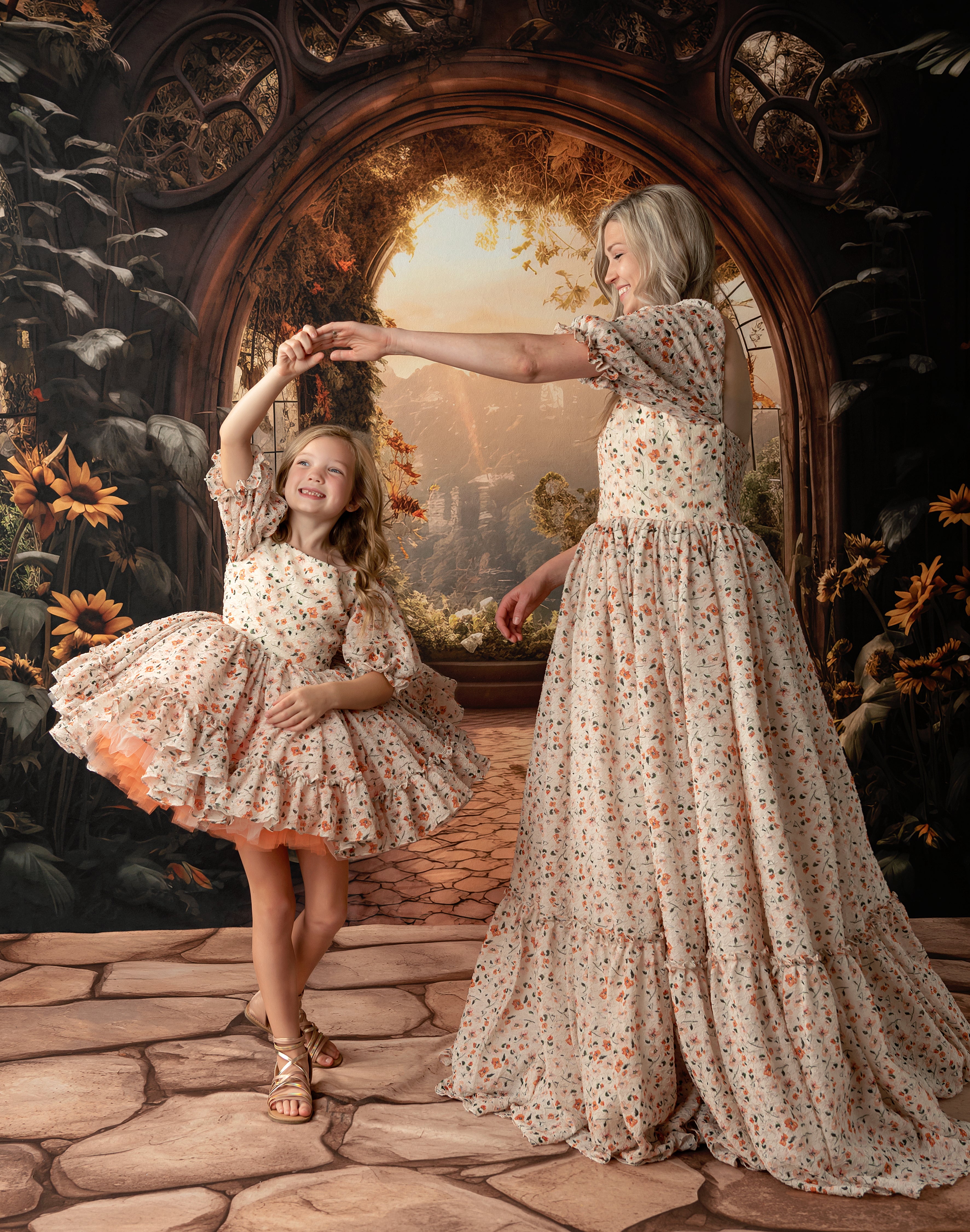 Floral Revival Ivory/Peach (6-7 year)