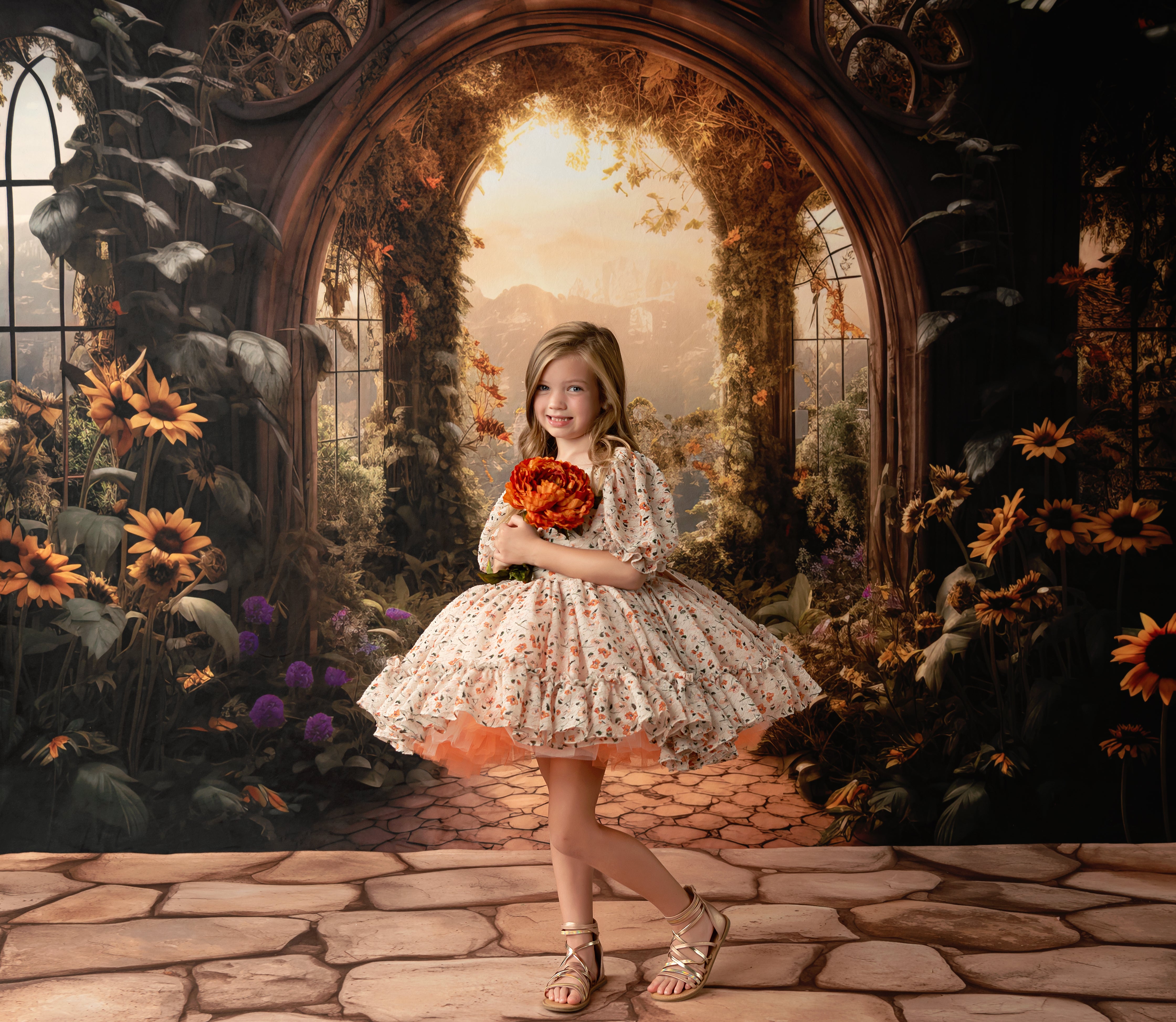 Floral Revival Ivory/Peach (6-7 year)