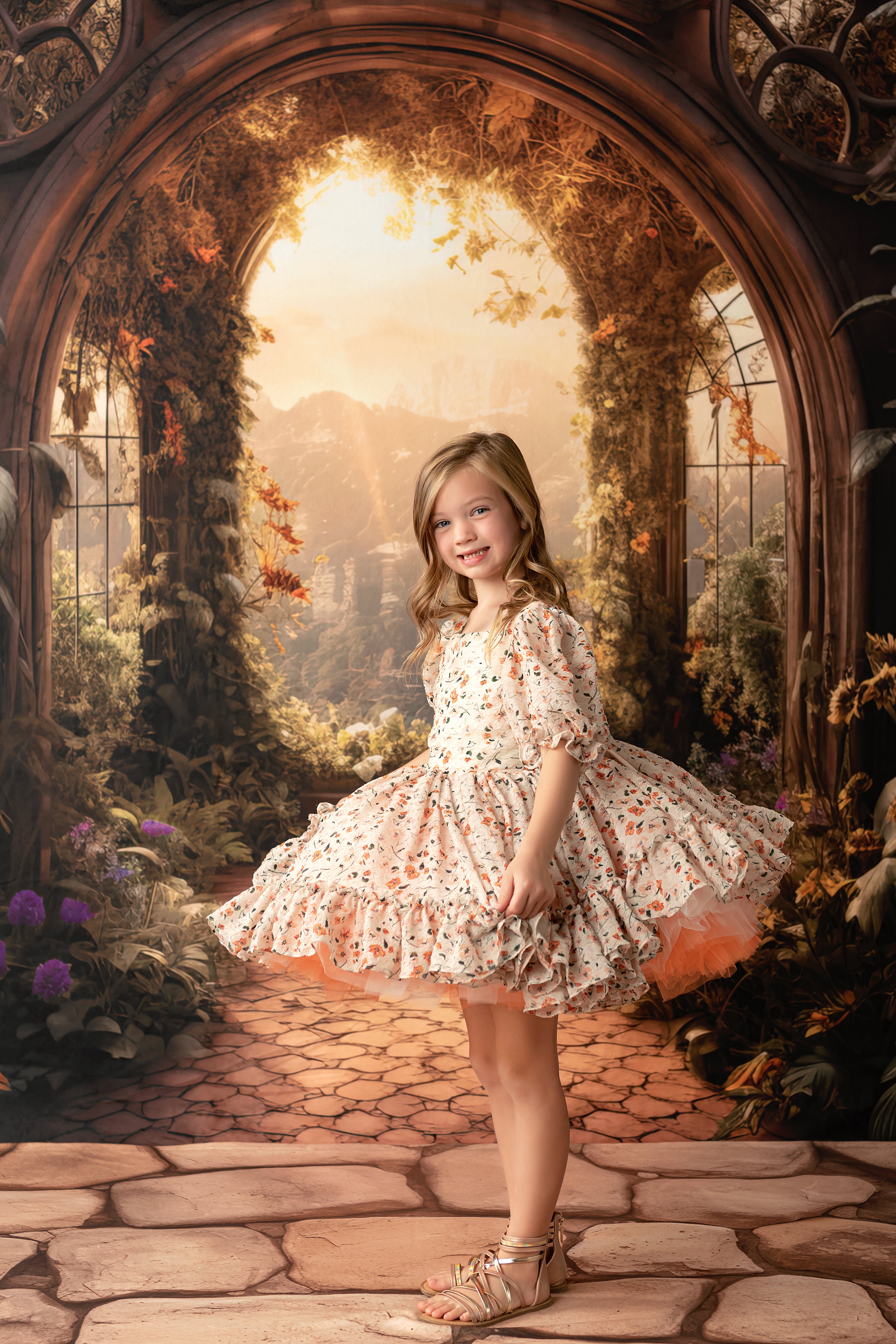 Floral Revival Ivory/Peach (6-7 year)